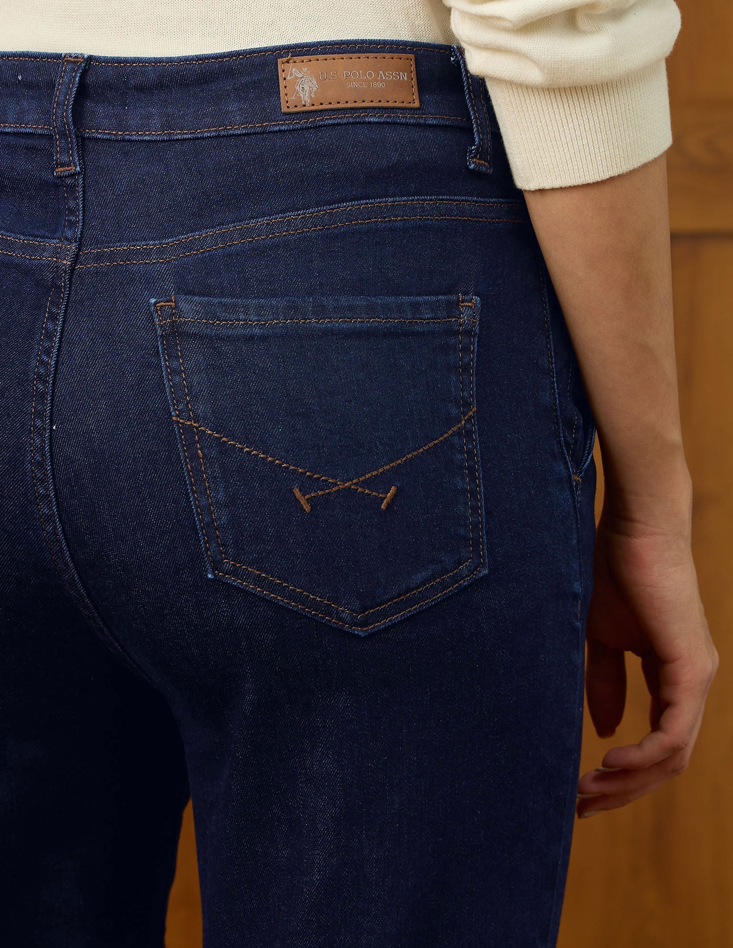 High Rise Carrot Fit Jeans Blue - U.S. POLO ASSN. | Large