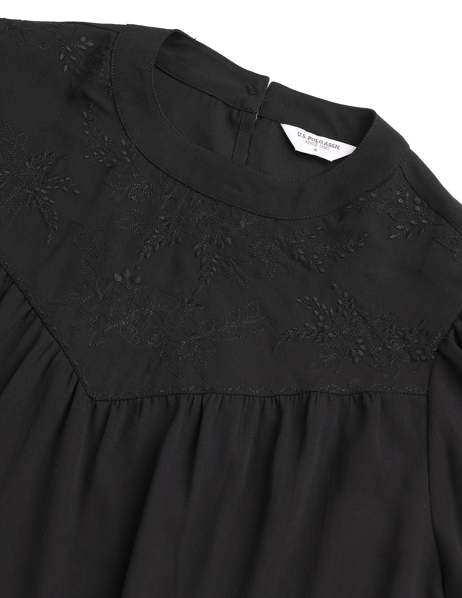 Yoke Embroidered Top Black - U.S. POLO ASSN. | Large