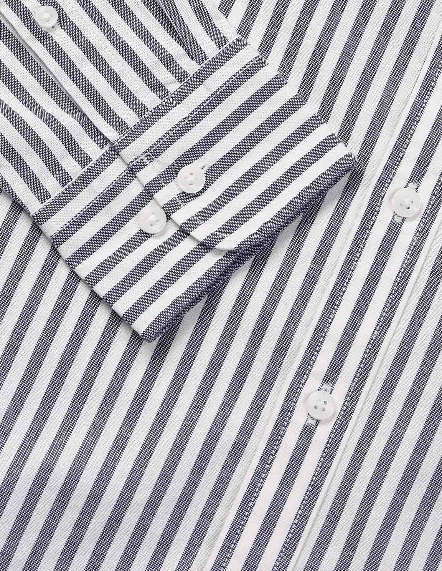 Vertical Striped Oxford Shirt Dark Blue - U.S. Polo Assn. India | Large