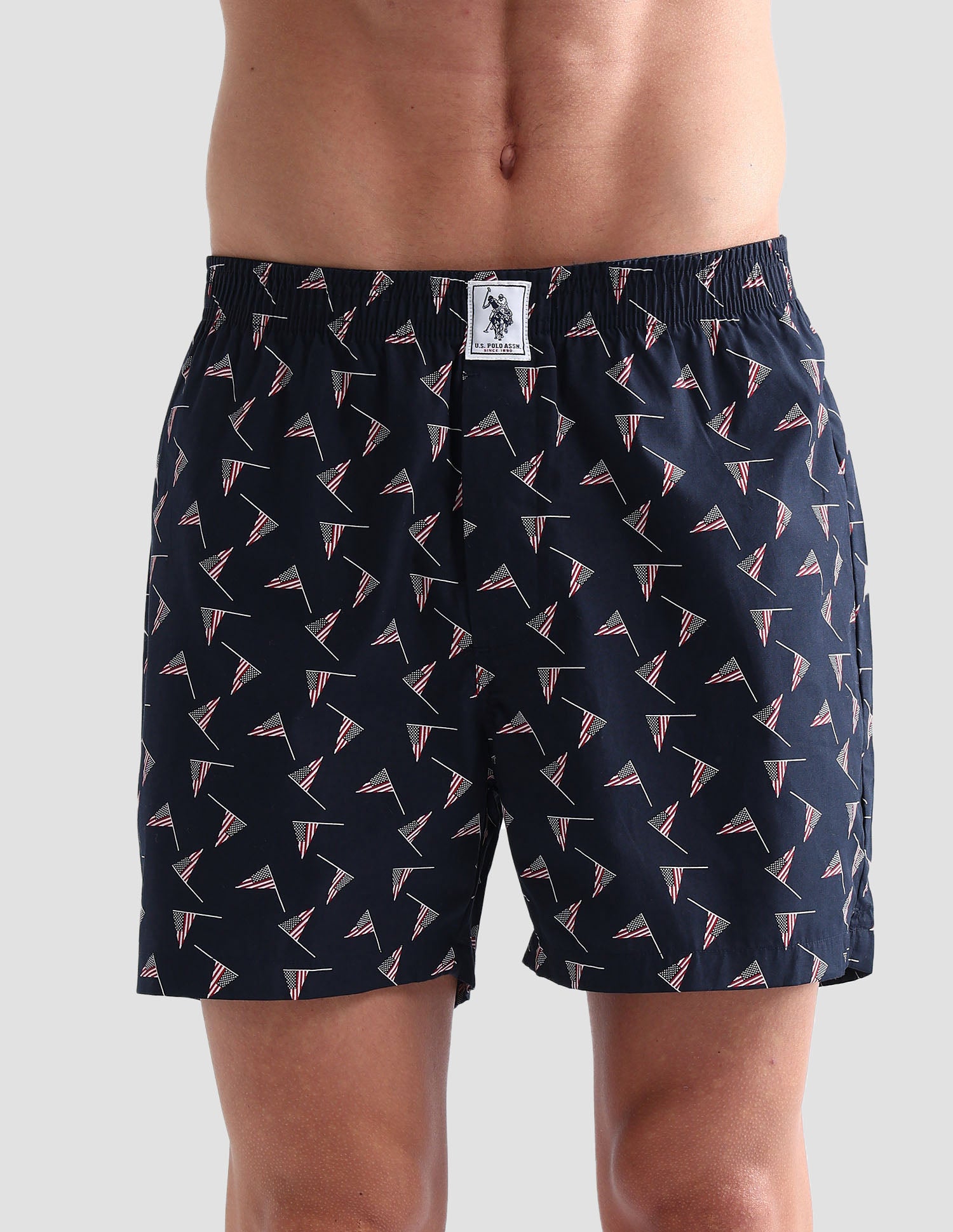 Graphic Print Cotton I657 Boxers - Pack Of 1 Navy - U.S. POLO ASSN. | Large