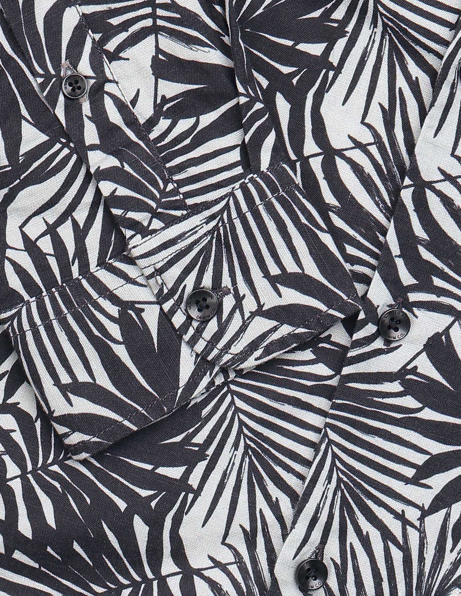 Tropical Printed Poplin Shirt Dark Grey - U.S. Polo Assn. India | Large