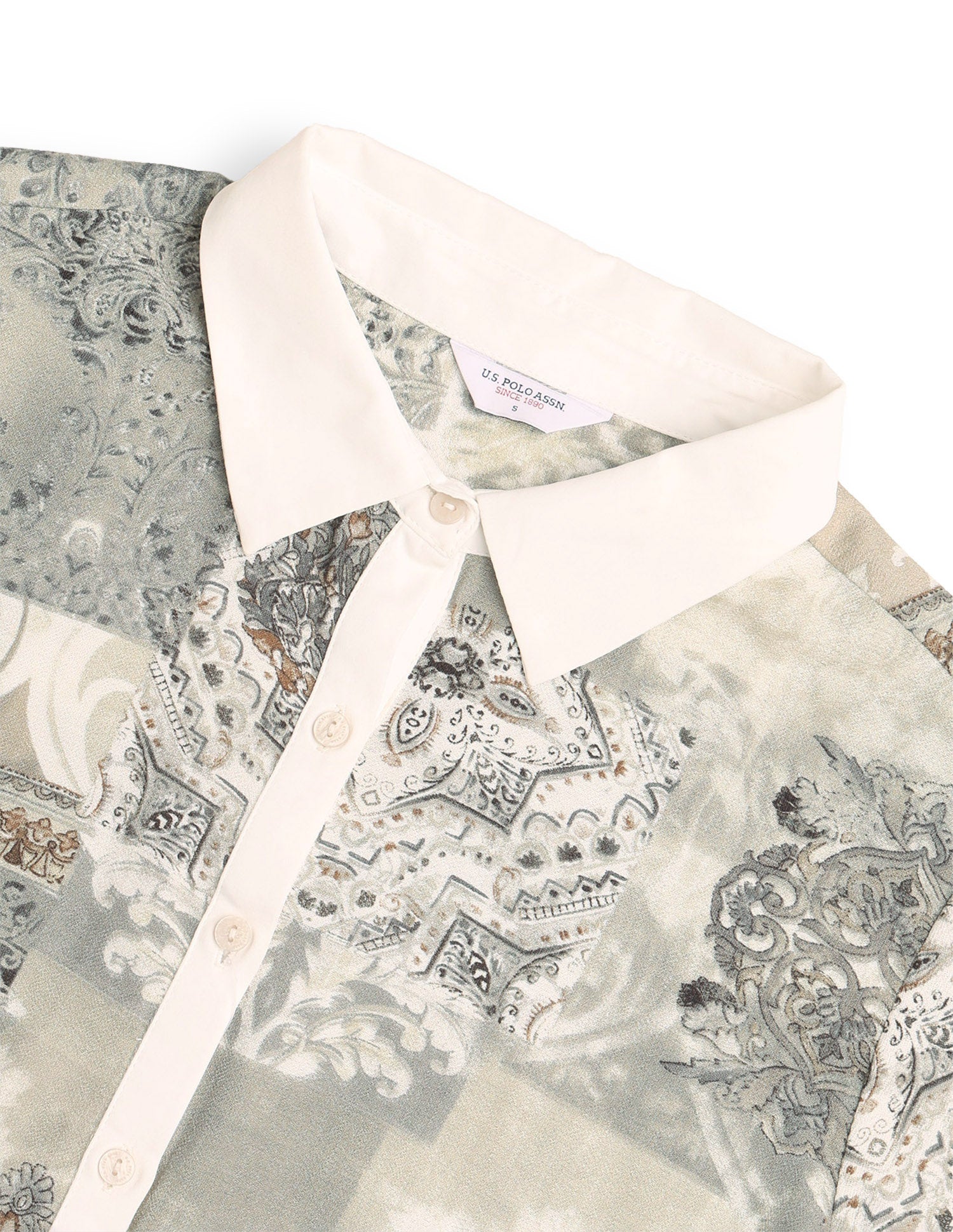 All-Over Printed Regular Fit Shirt Beige - U.S. Polo Assn. India | Large