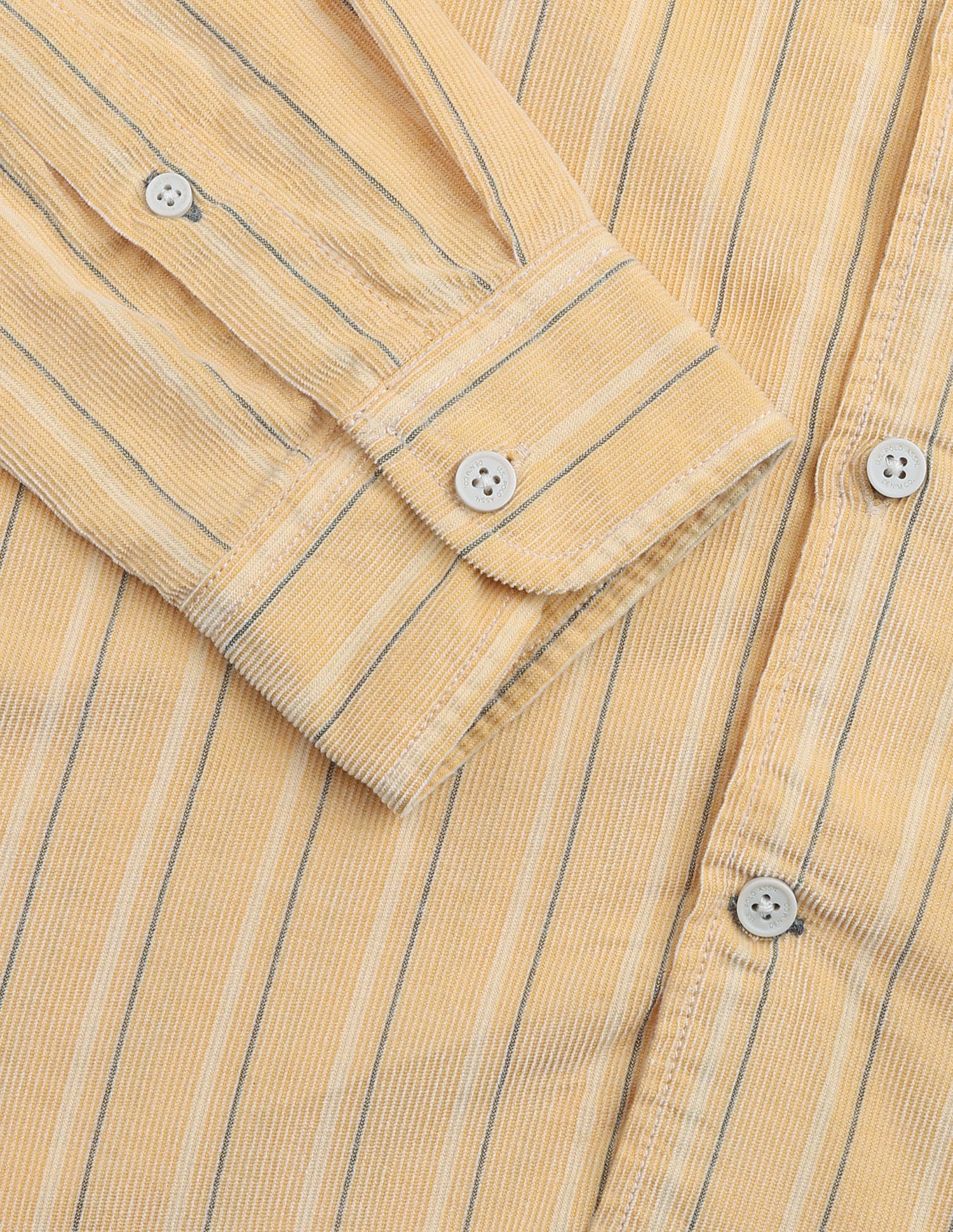 Corduroy Vertical Striped Shirt Light Yellow - U.S. Polo Assn. India | Large