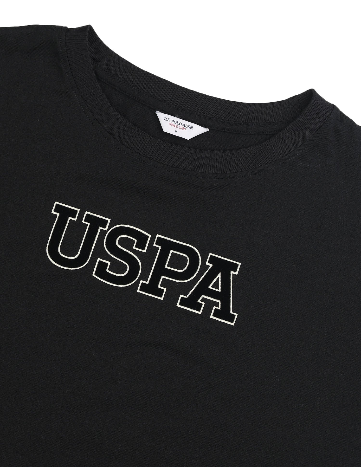 Solid Regular Fit T-Shirt Black - U.S. POLO ASSN. | Large