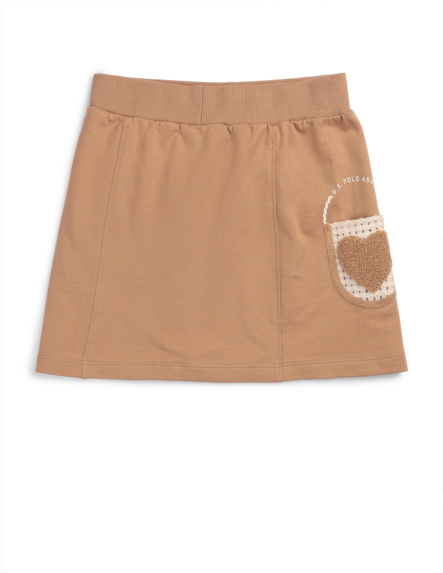 Girls Solid A-Line Skirt Light Brown - U.S. POLO ASSN. | Large