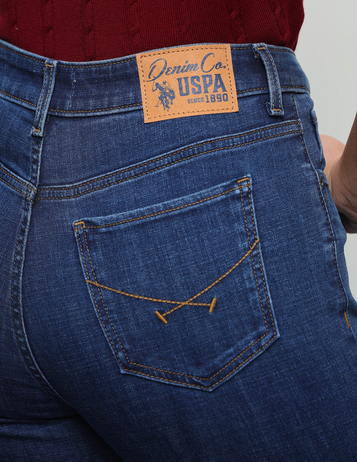 High Rise Bootcut Fit Jeans Dark Blue - U.S. Polo Assn. India | Large