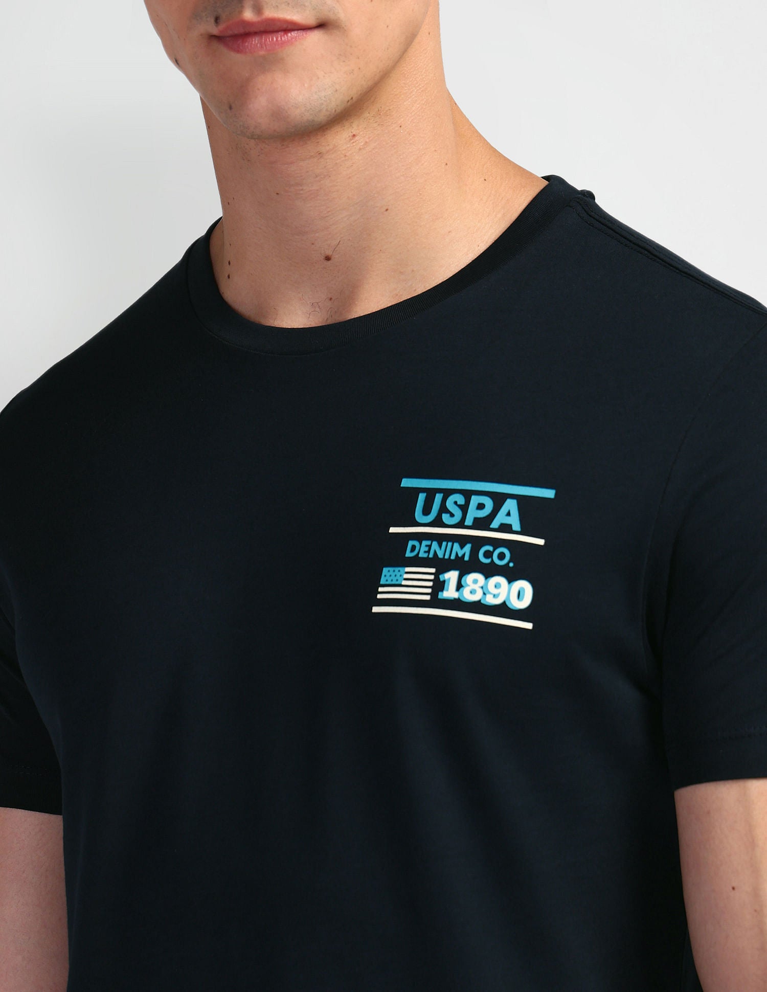 Brand Print Muscle Fit T-Shirt Navy - U.S. POLO ASSN. | Large