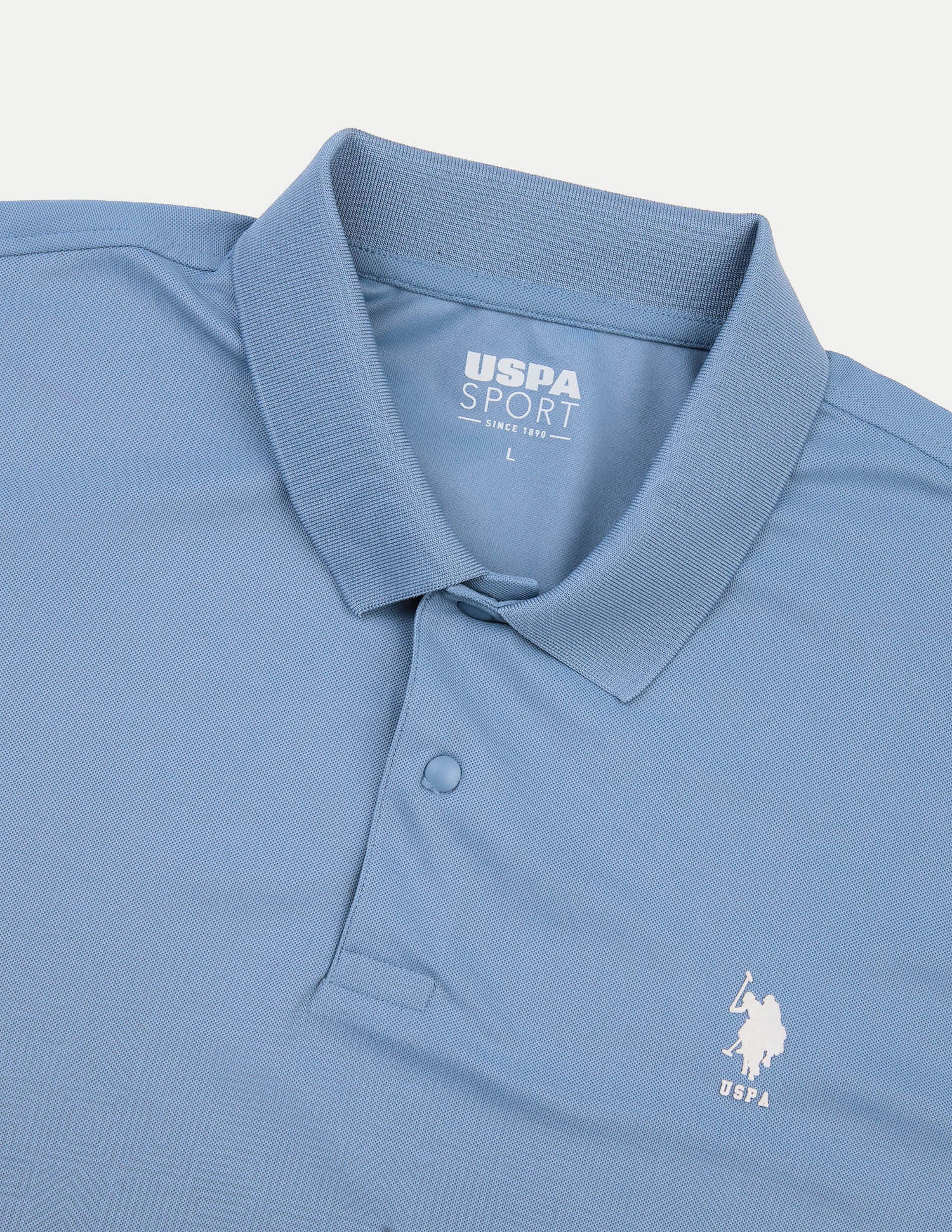 Geometric Printed Regular Fit Active Polo Shirt Blue - U.S. Polo Assn. India | Large