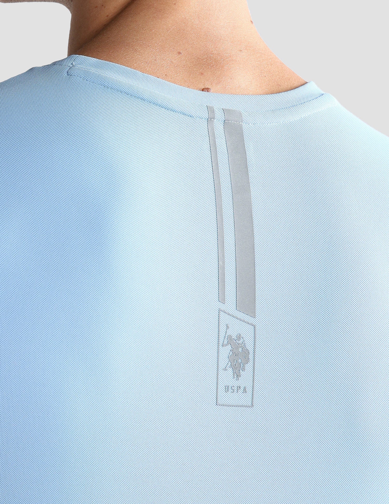 Brand Print Slim Fit T-Shirt Light Blue - U.S. Polo Assn. India | Large