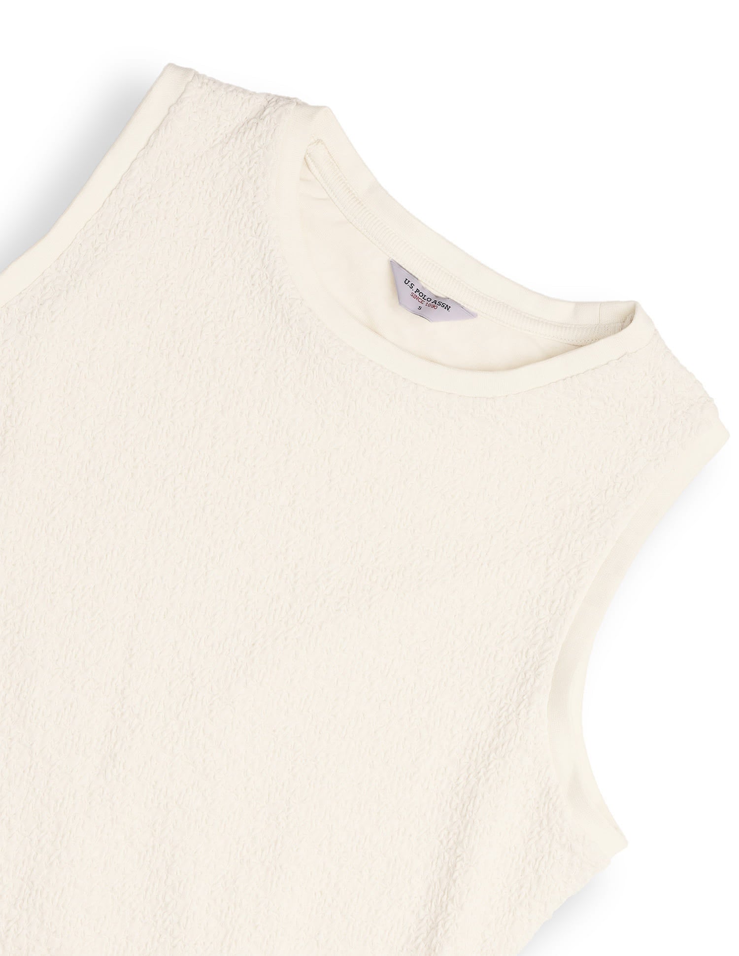 Textured Midi Sheath Dress White - U.S. Polo Assn. India | Large