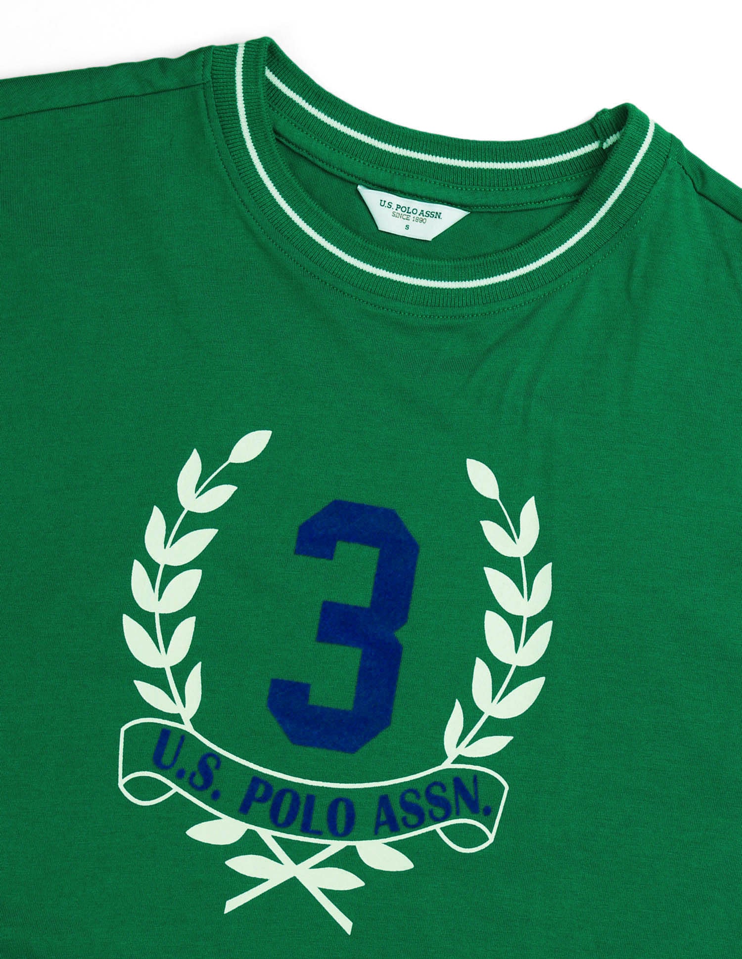 Boxy Fit Brand Printed T-Shirt Green - U.S. POLO ASSN. | Large