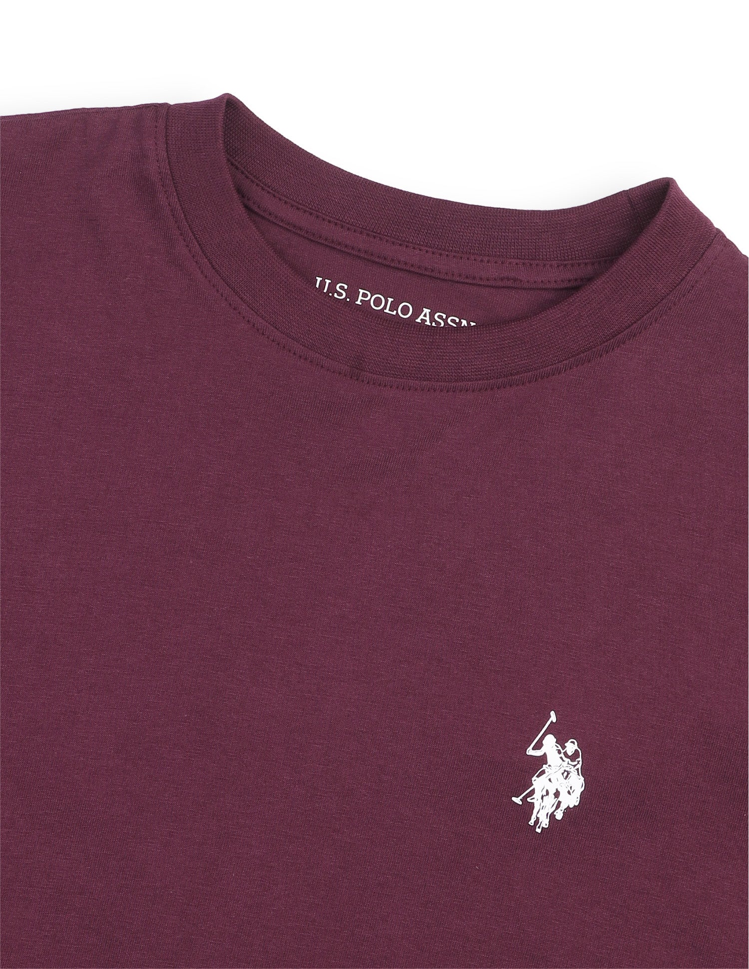 Solid Regular Fit Longline T-Shirt Wine - U.S. Polo Assn. India | Large