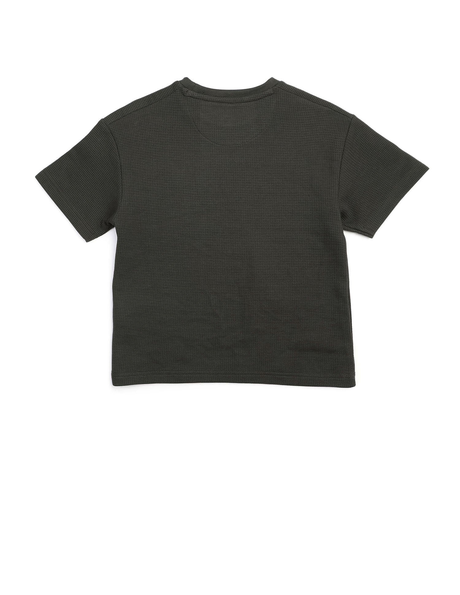 Boys Textured Boxy Fit T Shirt Olive - U.S. POLO ASSN. | Large