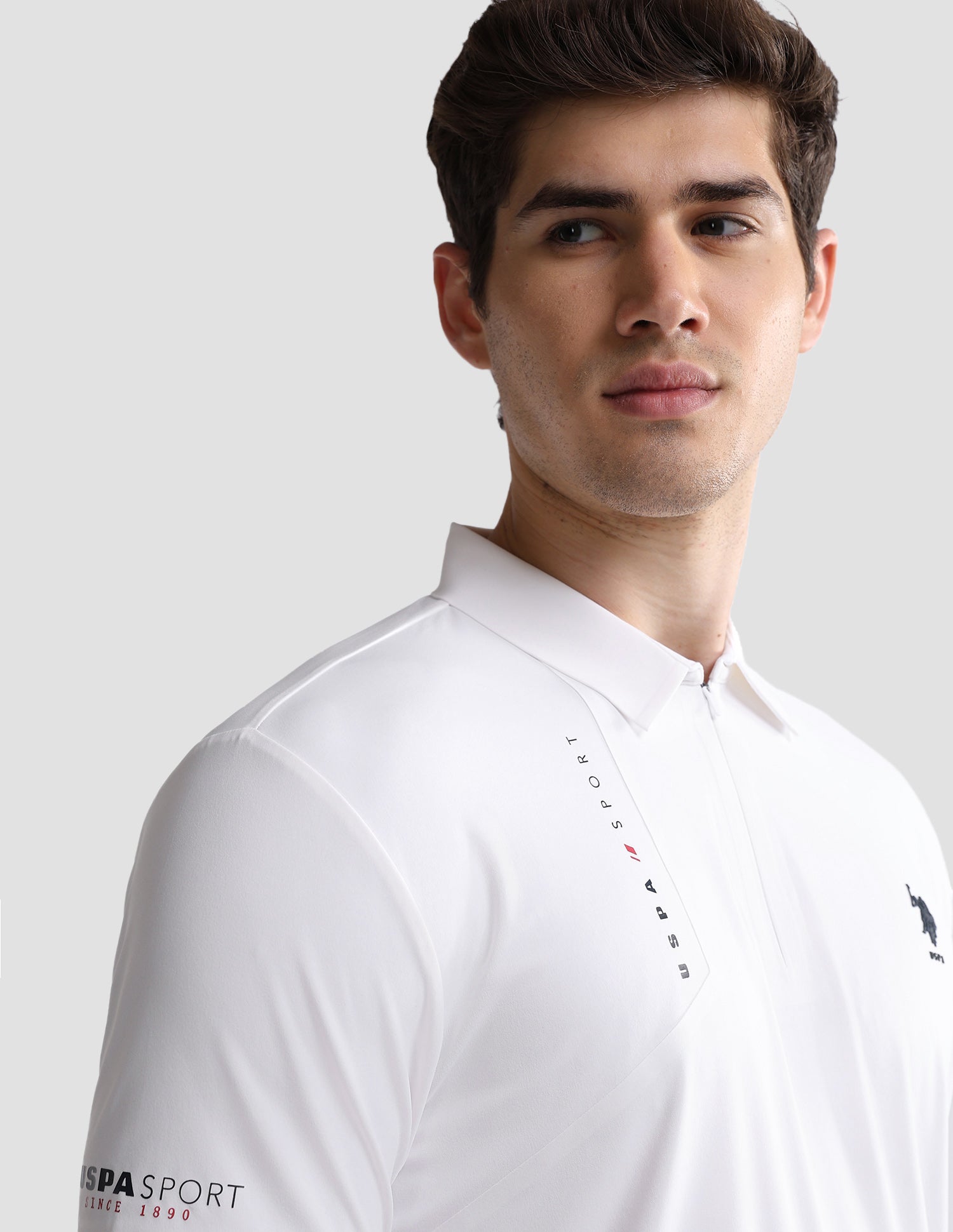 Solid Slim Fit Active Polo Shirt White - U.S. Polo Assn. India | Large