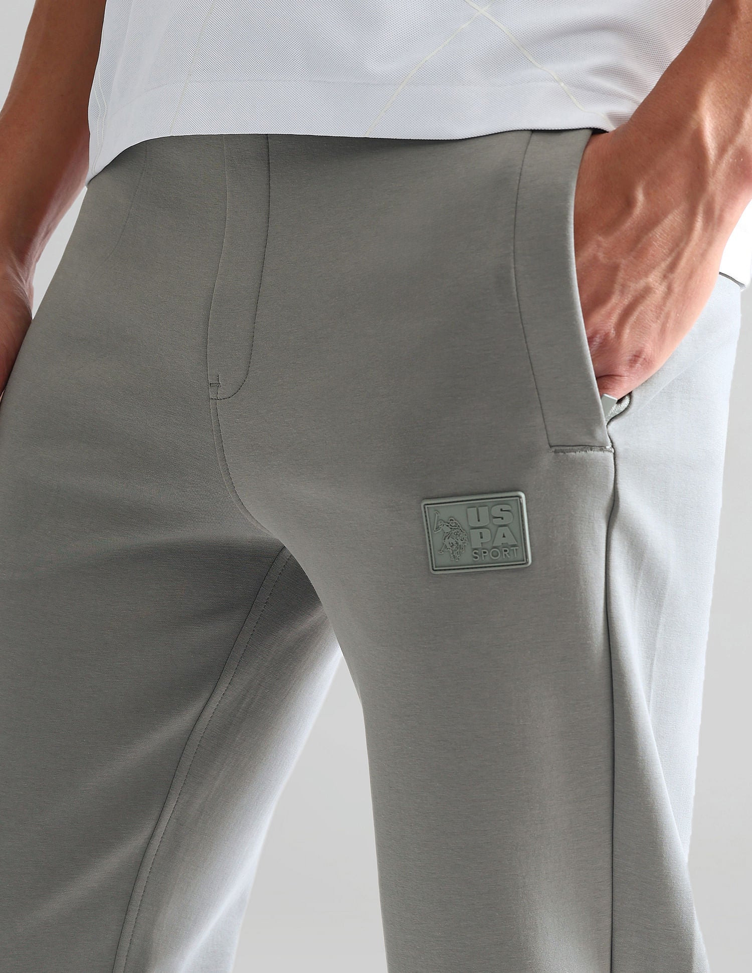 Slim Fit Mid Rise Track Pants Light Grey - U.S. POLO ASSN. | Large