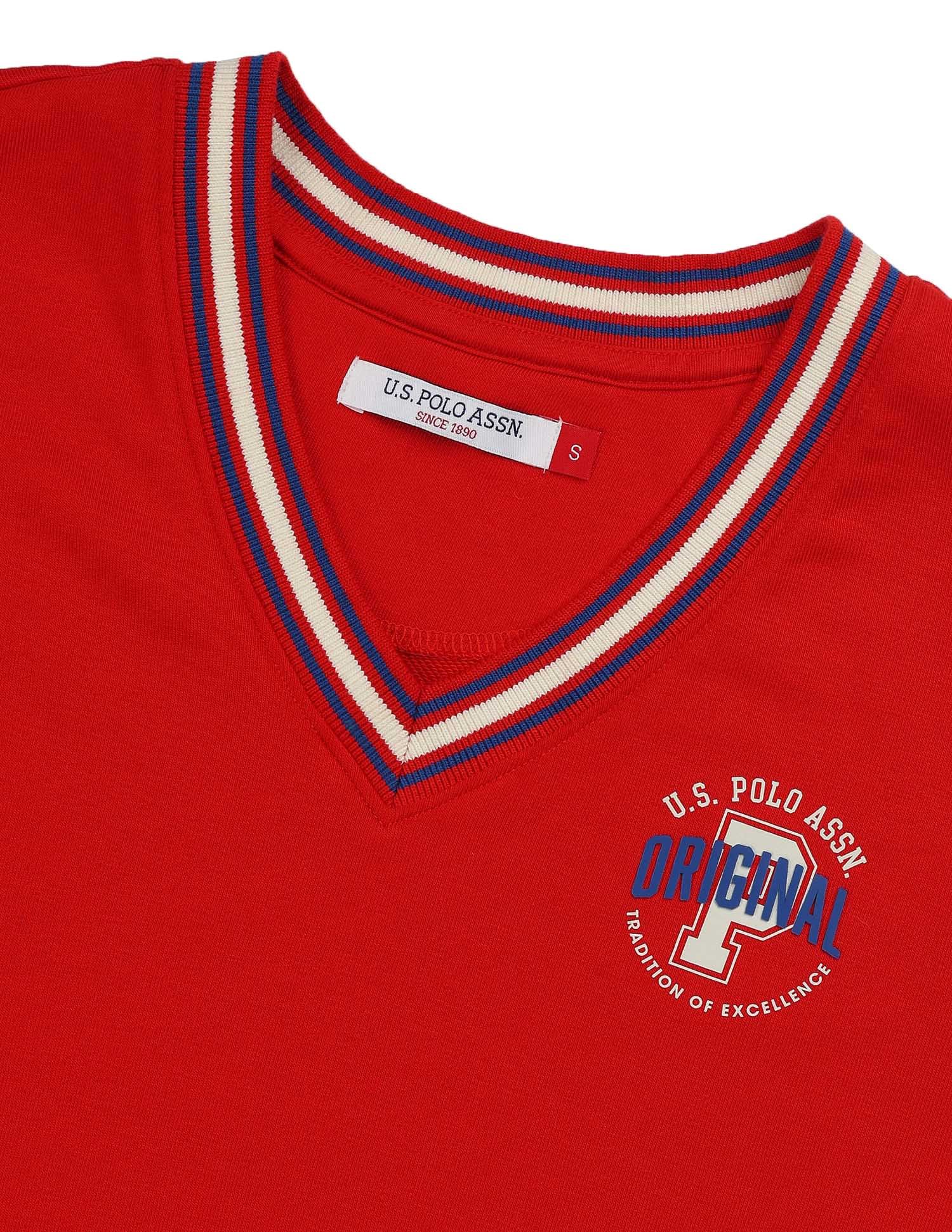 Regular Fit Solid Sweatshirt Red - U.S. POLO ASSN. | Large