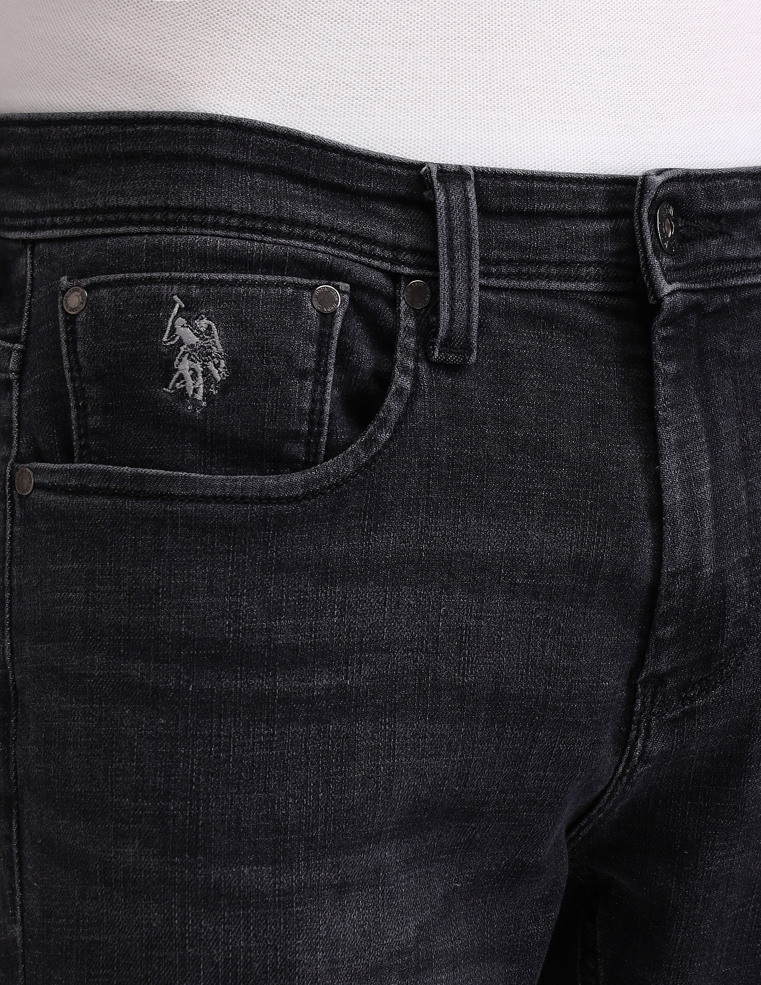 Henry Tapered Black Jeans Black - U.S. POLO ASSN. | Large