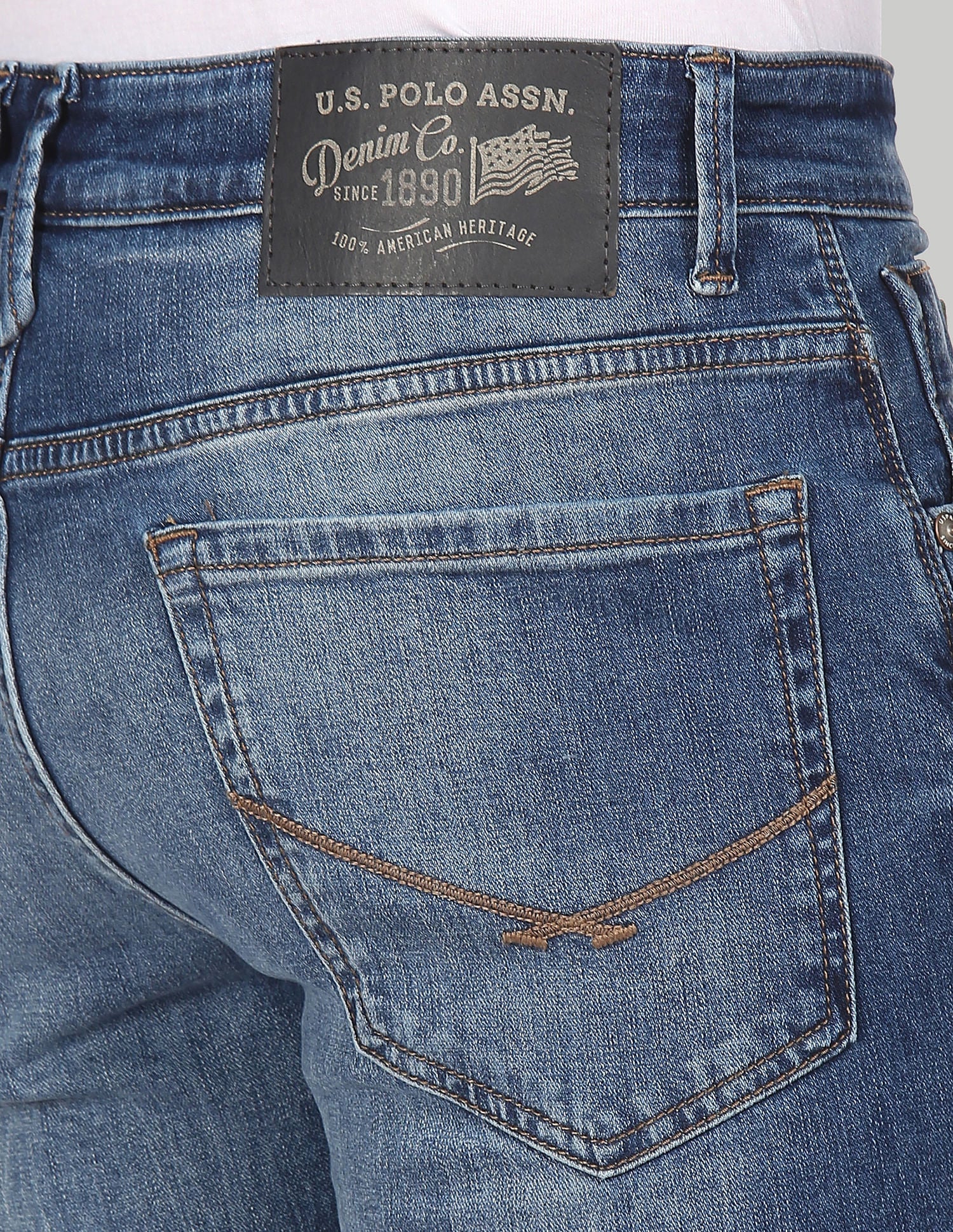 Men Blue Mid Rise Regallo Skinny Fit Jeans Blue - U.S. Polo Assn. India | Large