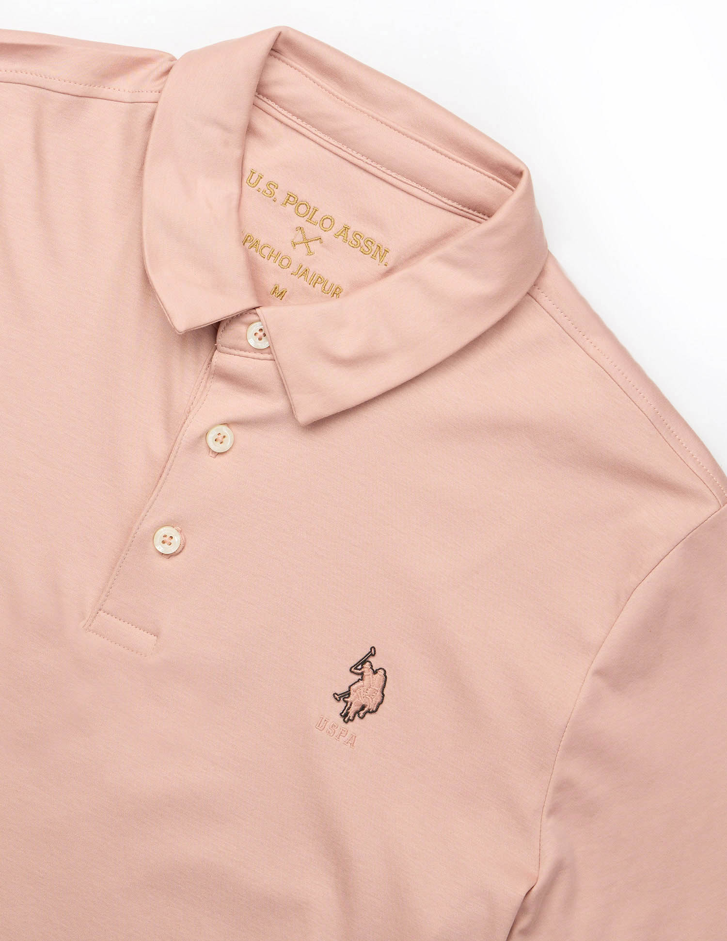 Pacho X Slim Fit Solid Polo Shirt Peach - U.S. POLO ASSN. | Large
