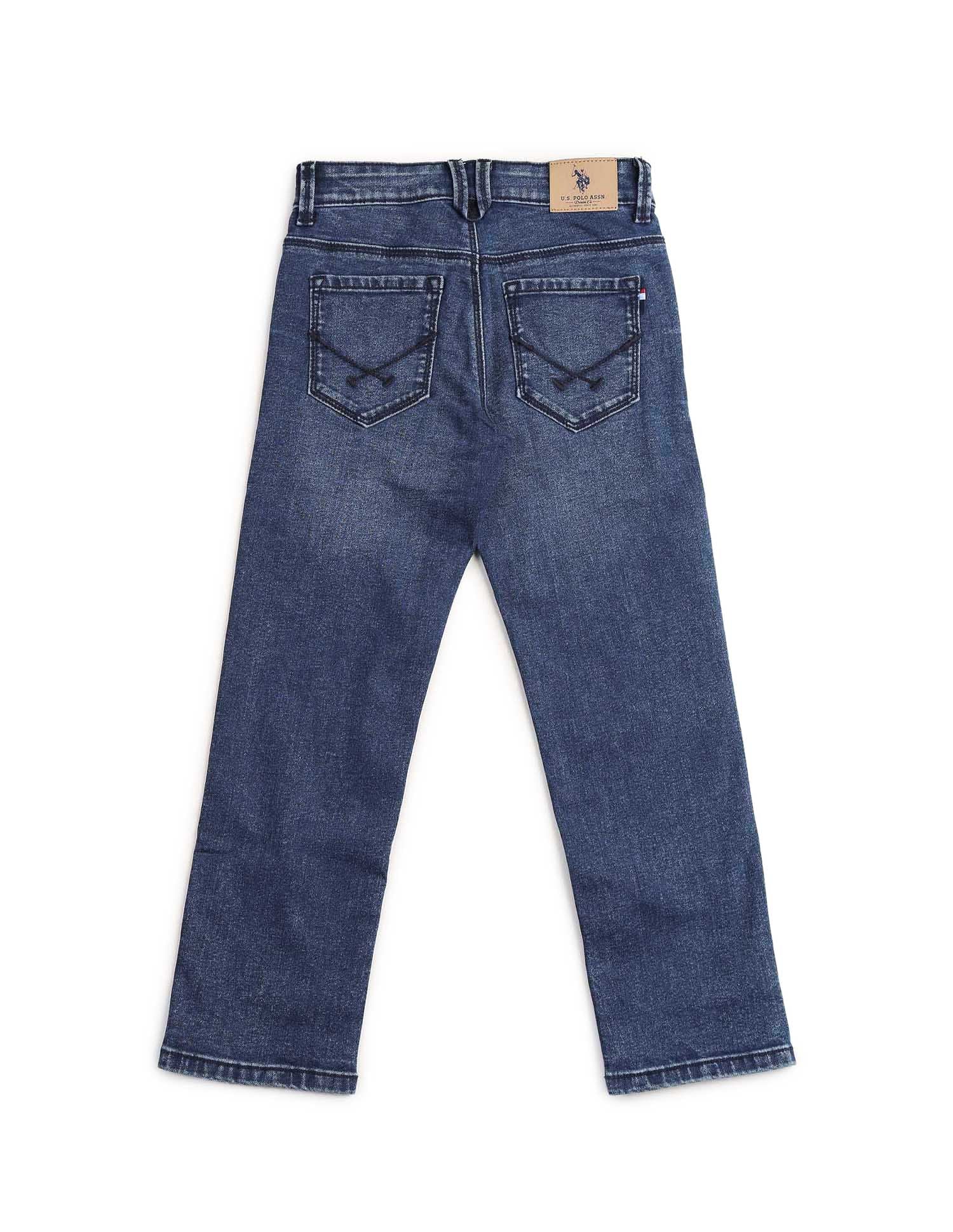 Boys Relaxed Fit Blue Jeans Dark Blue - U.S. POLO ASSN. | Large