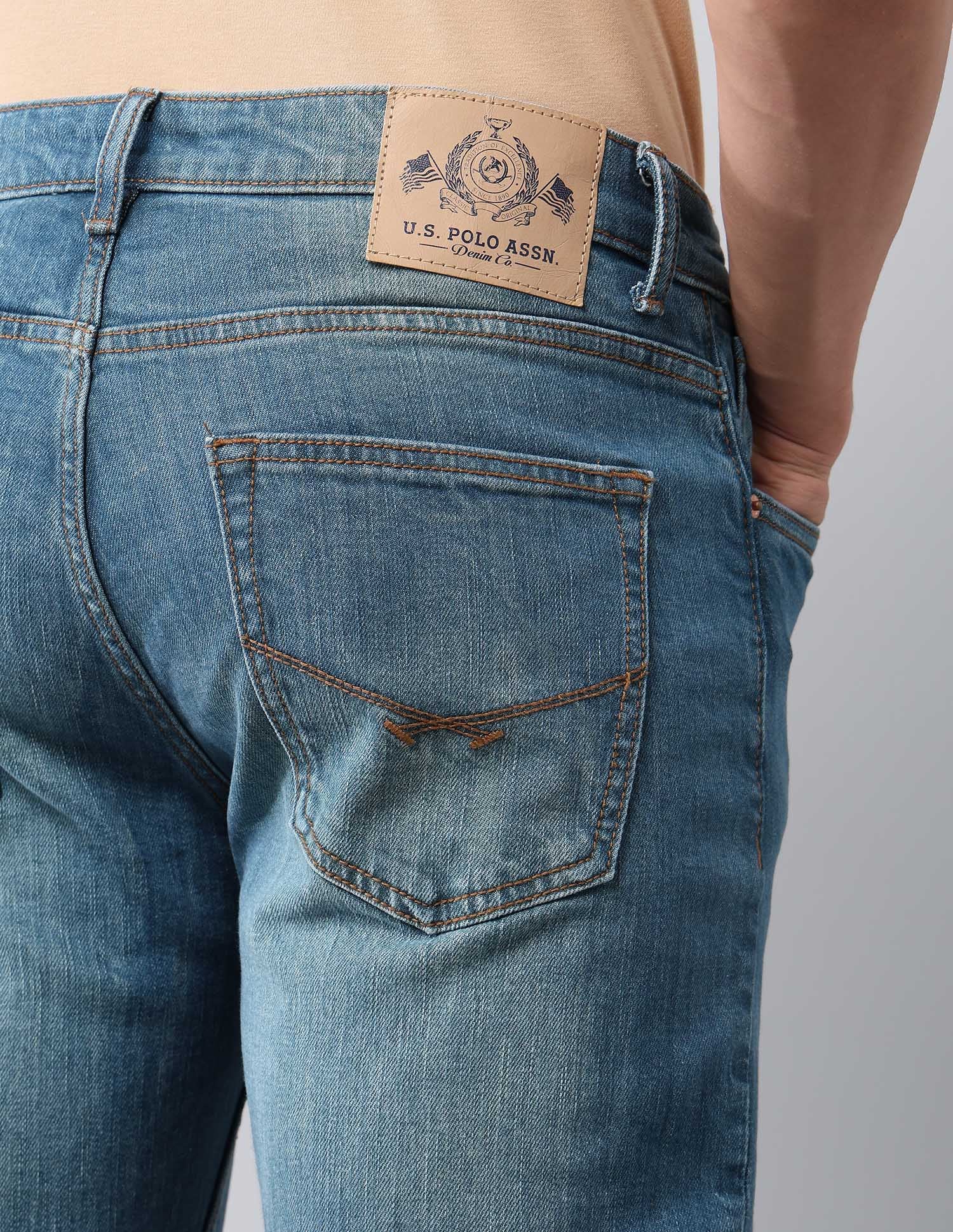 Harold Slim Straight Fit Blue Jeans Blue - U.S. POLO ASSN. | Large