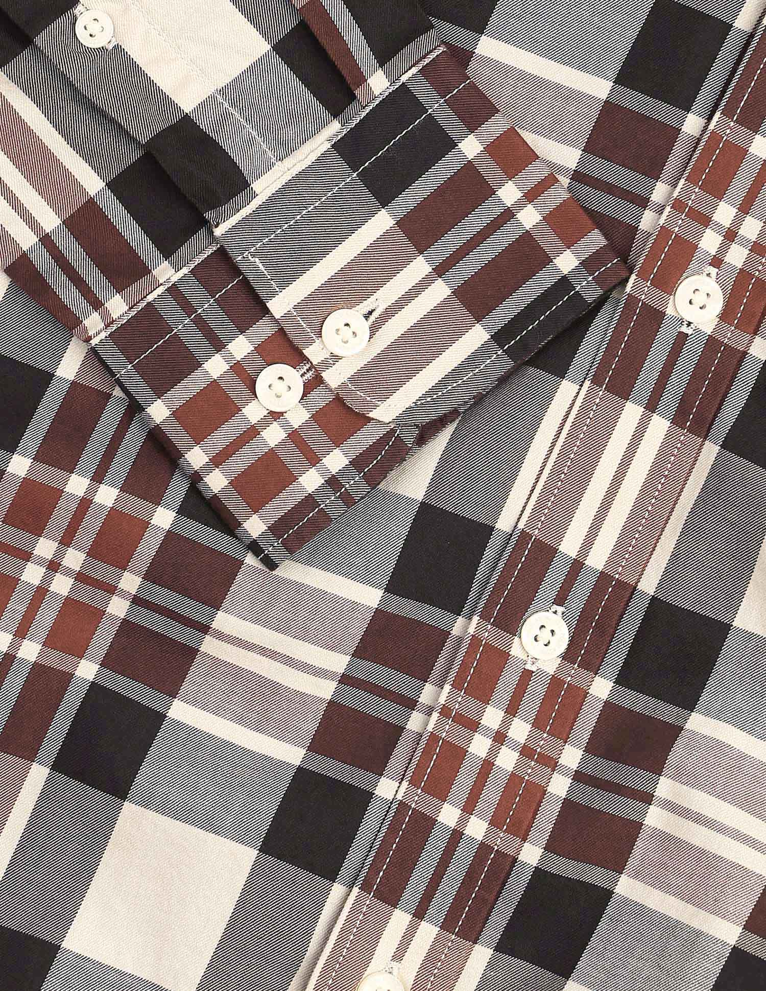 Twill Tartan Checked Shirt Beige - U.S. POLO ASSN. | Large