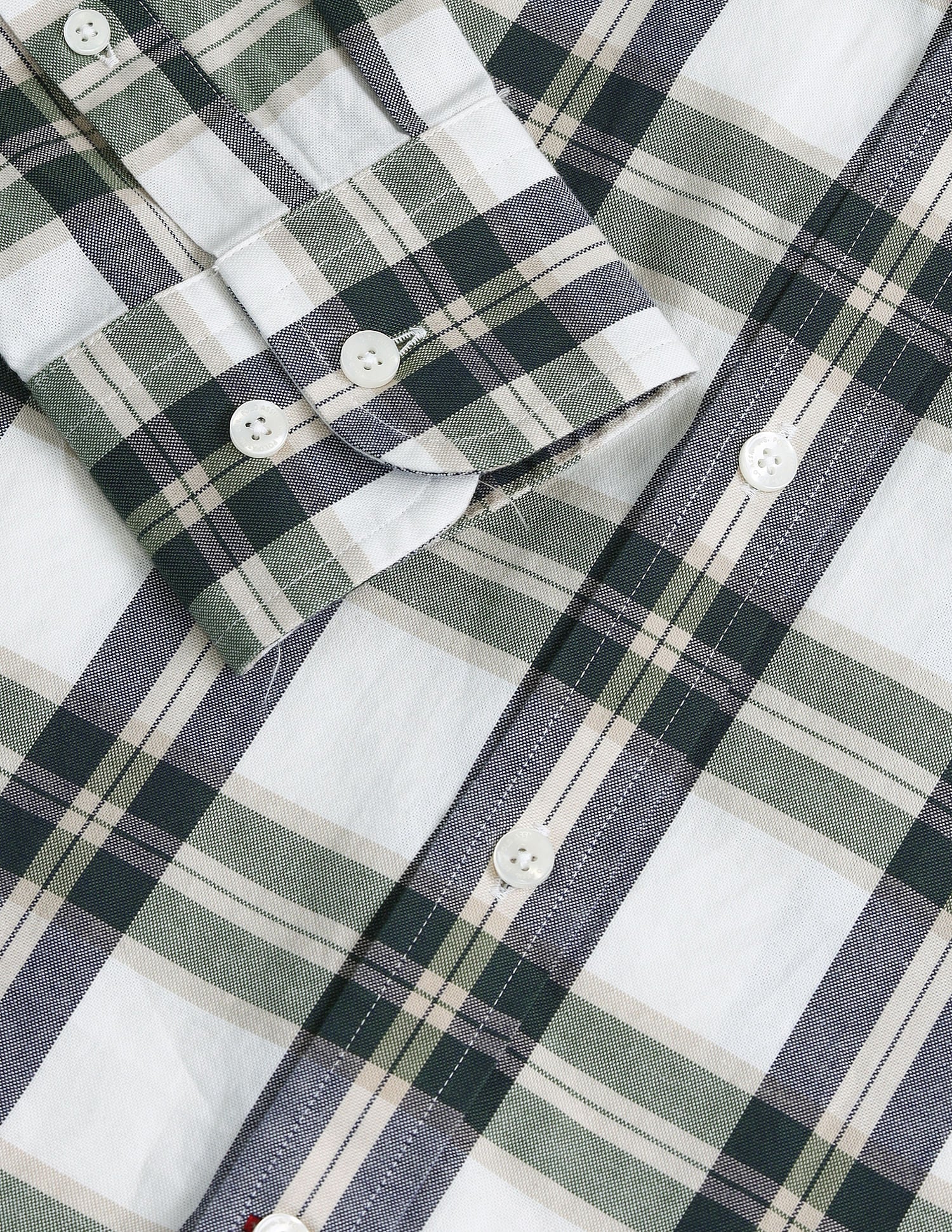 Tailored Fit Dobby Checked Shirt Ivory - U.S. POLO ASSN. | Large