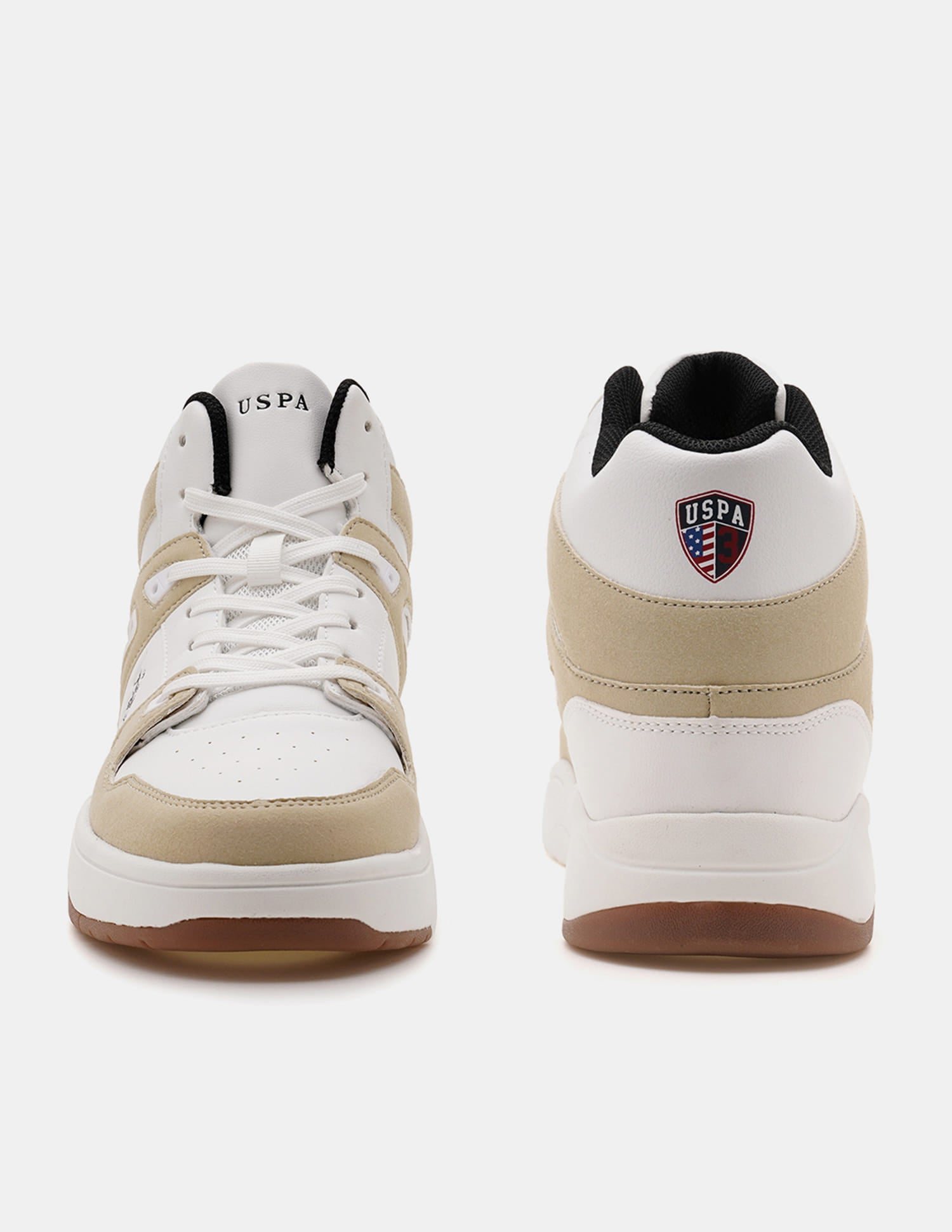 Men Bruce Mid Top Sneakers Beige - U.S. Polo Assn. India | Large