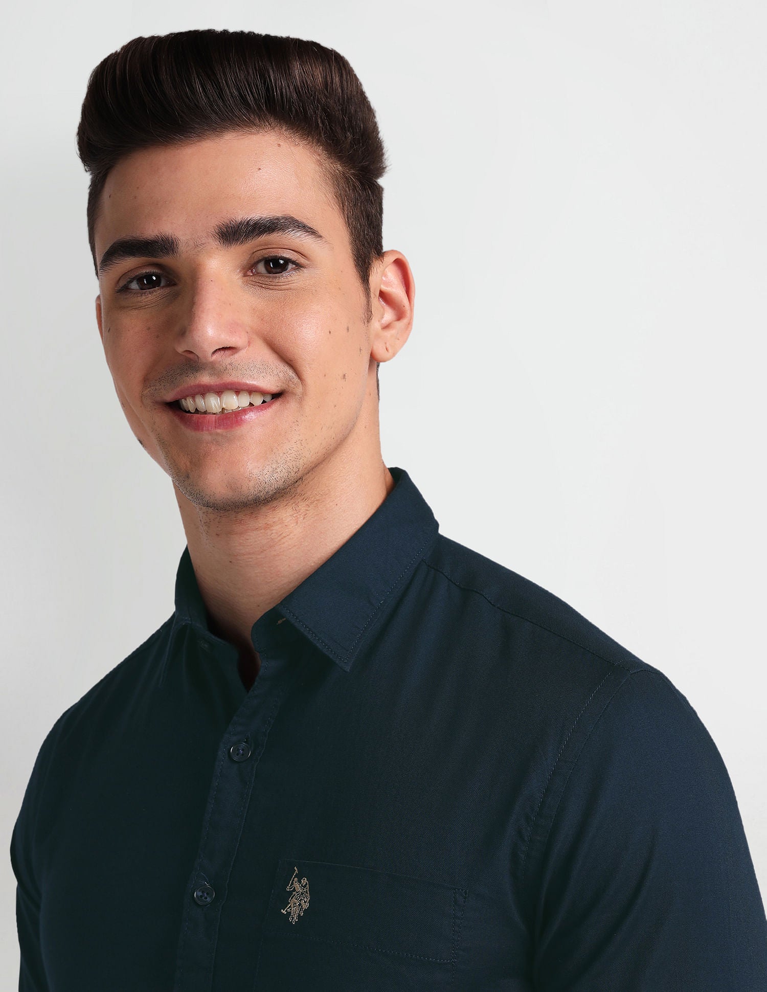 Slim Fit Twill Shirt Navy - U.S. Polo Assn. India | Large
