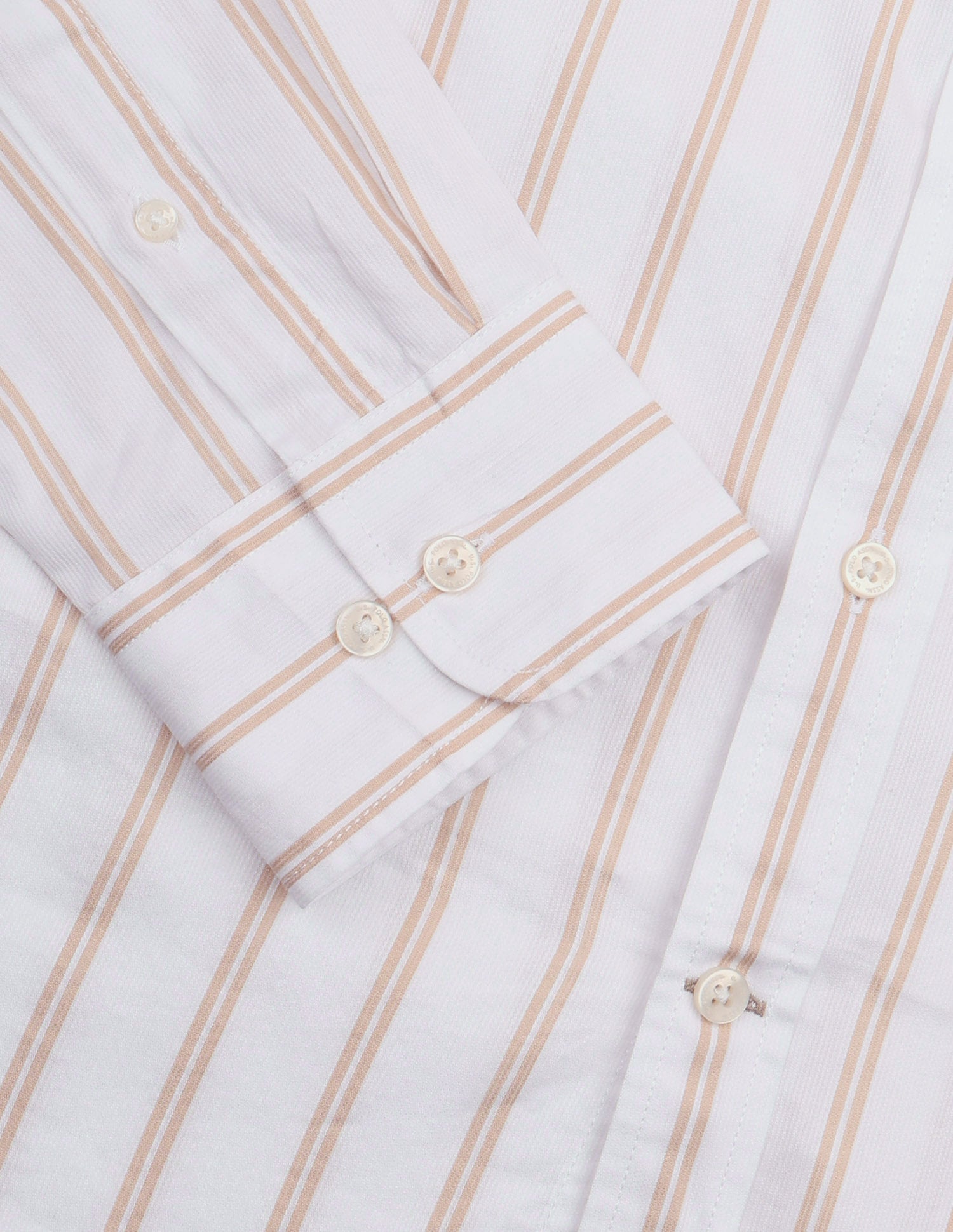 Vertical Striped Tailored Fit Shirt Beige - U.S. Polo Assn. India | Large