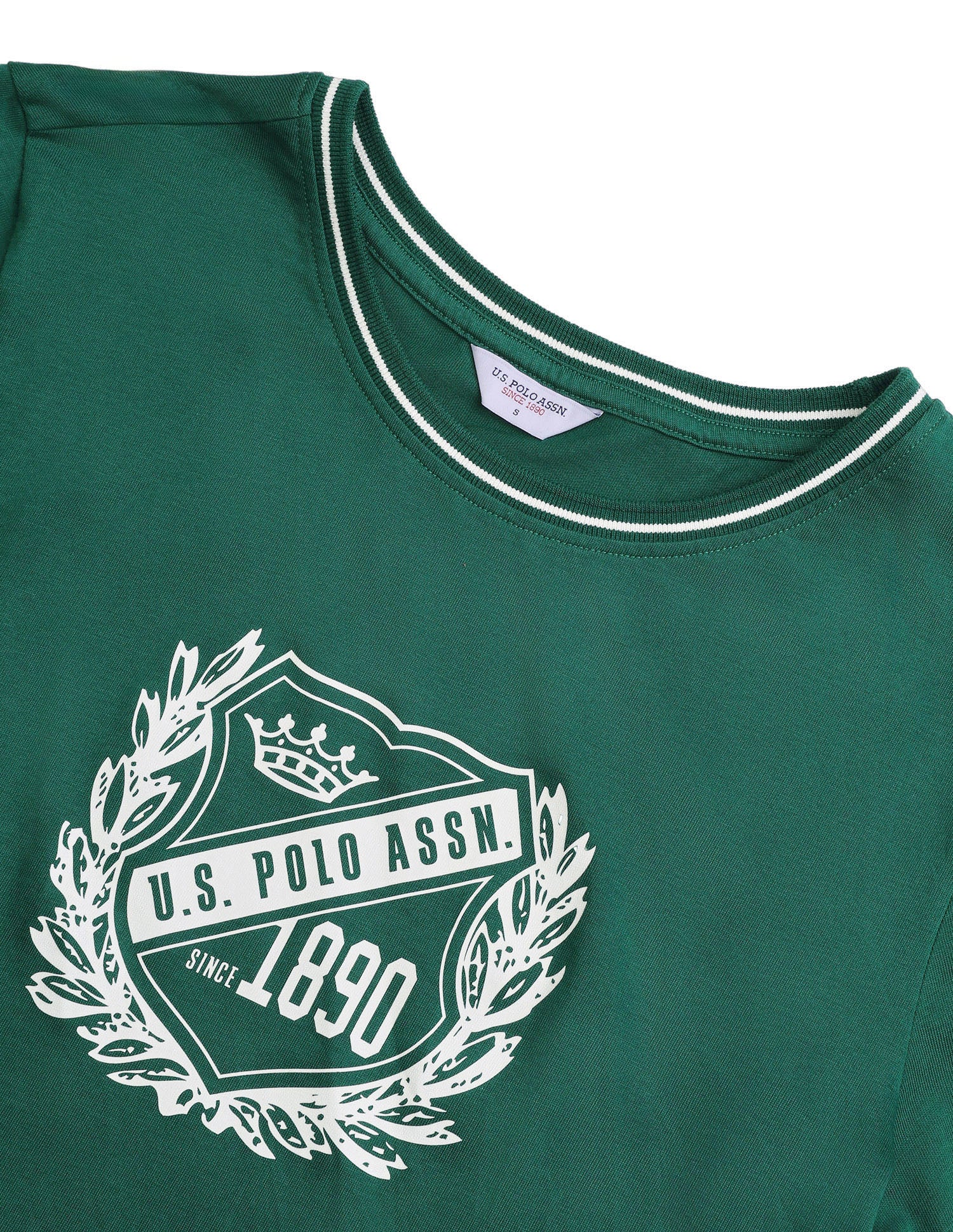 Graphic Brand Printed Regular Fit T-Shirt Dark Green - U.S. Polo Assn. India | Large