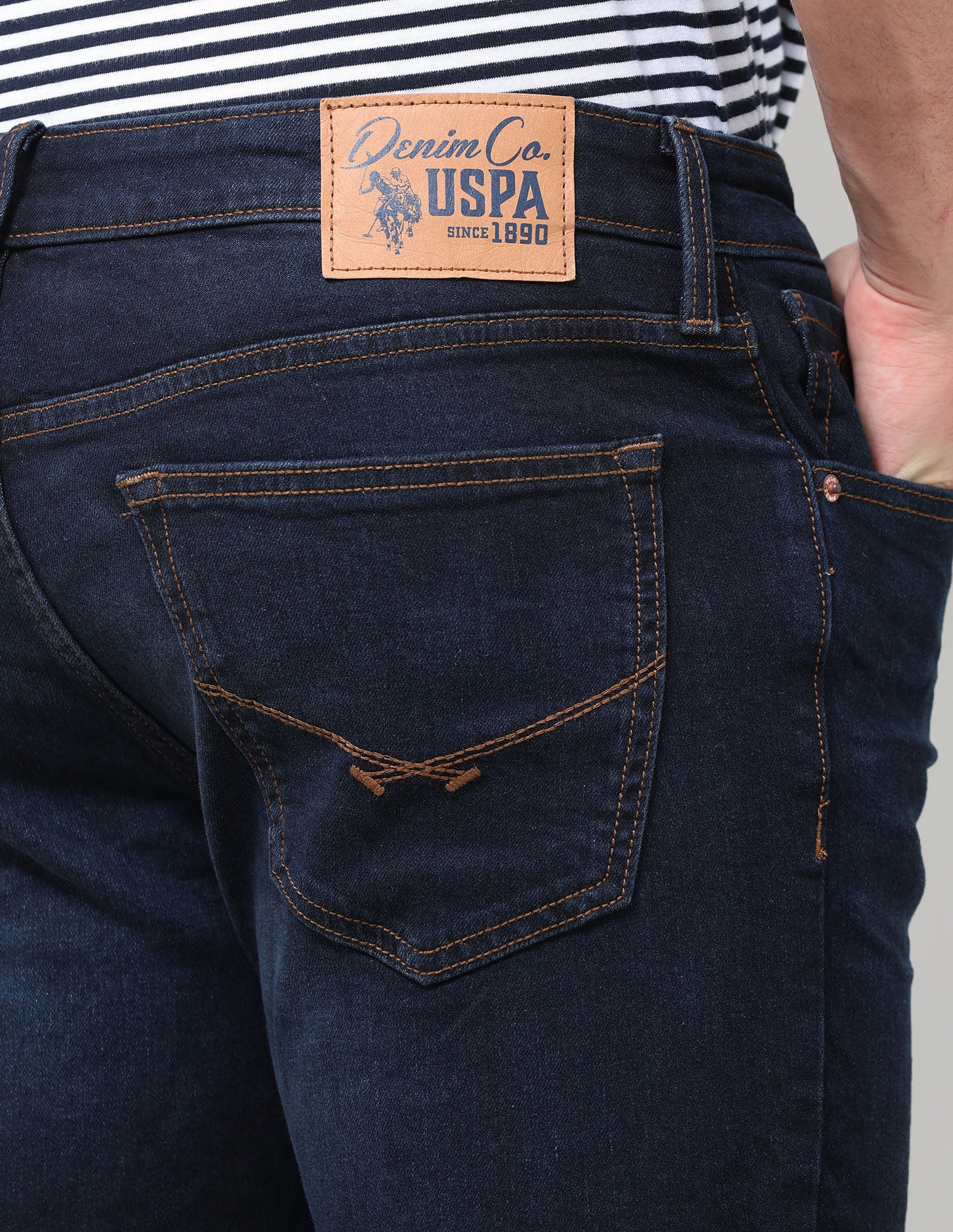 Brandon Slim-Tapered Fit Blue Jeans Dark Indigo - U.S. Polo Assn. India | Large