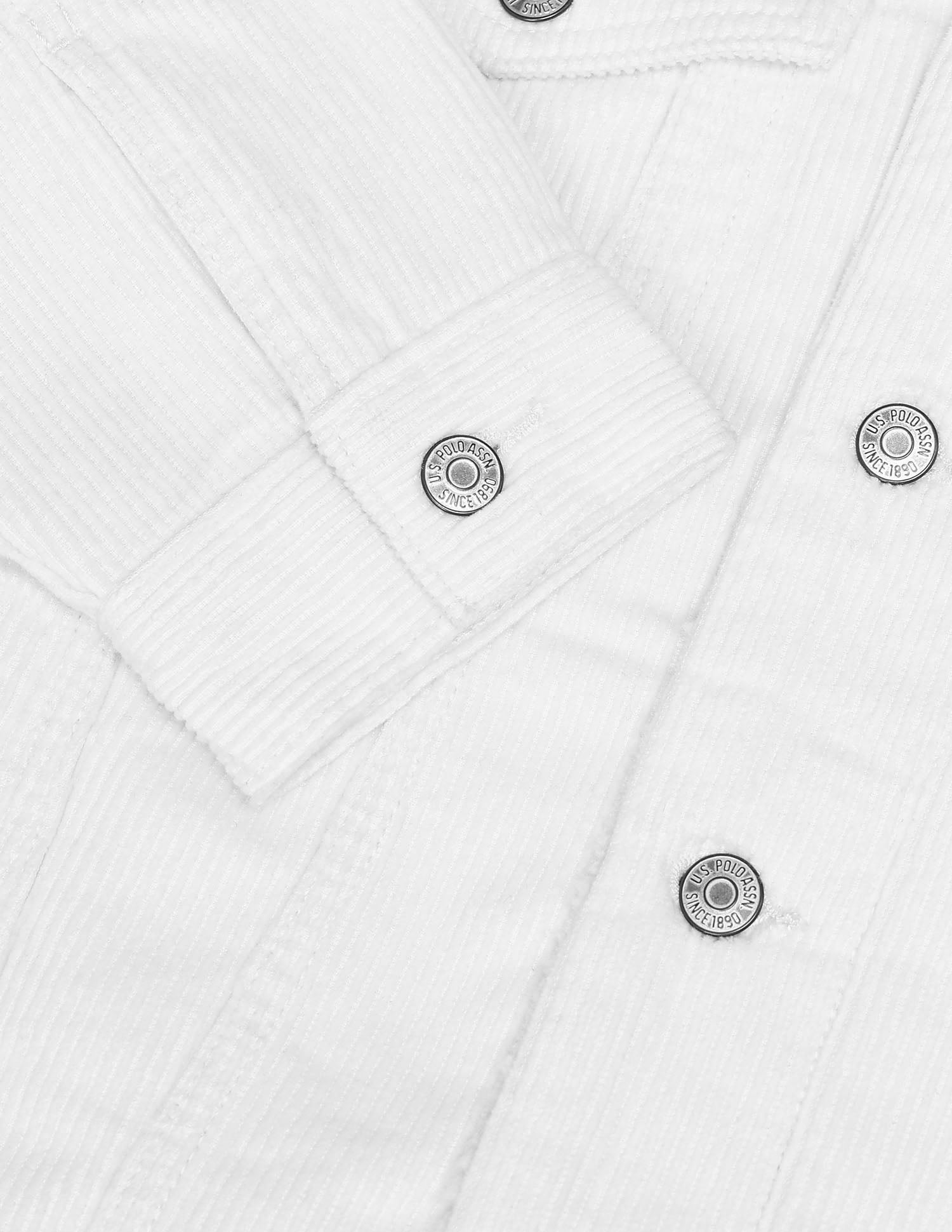 Slim Fit Corduroy Sherpa Jacket White - U.S. POLO ASSN. | Large