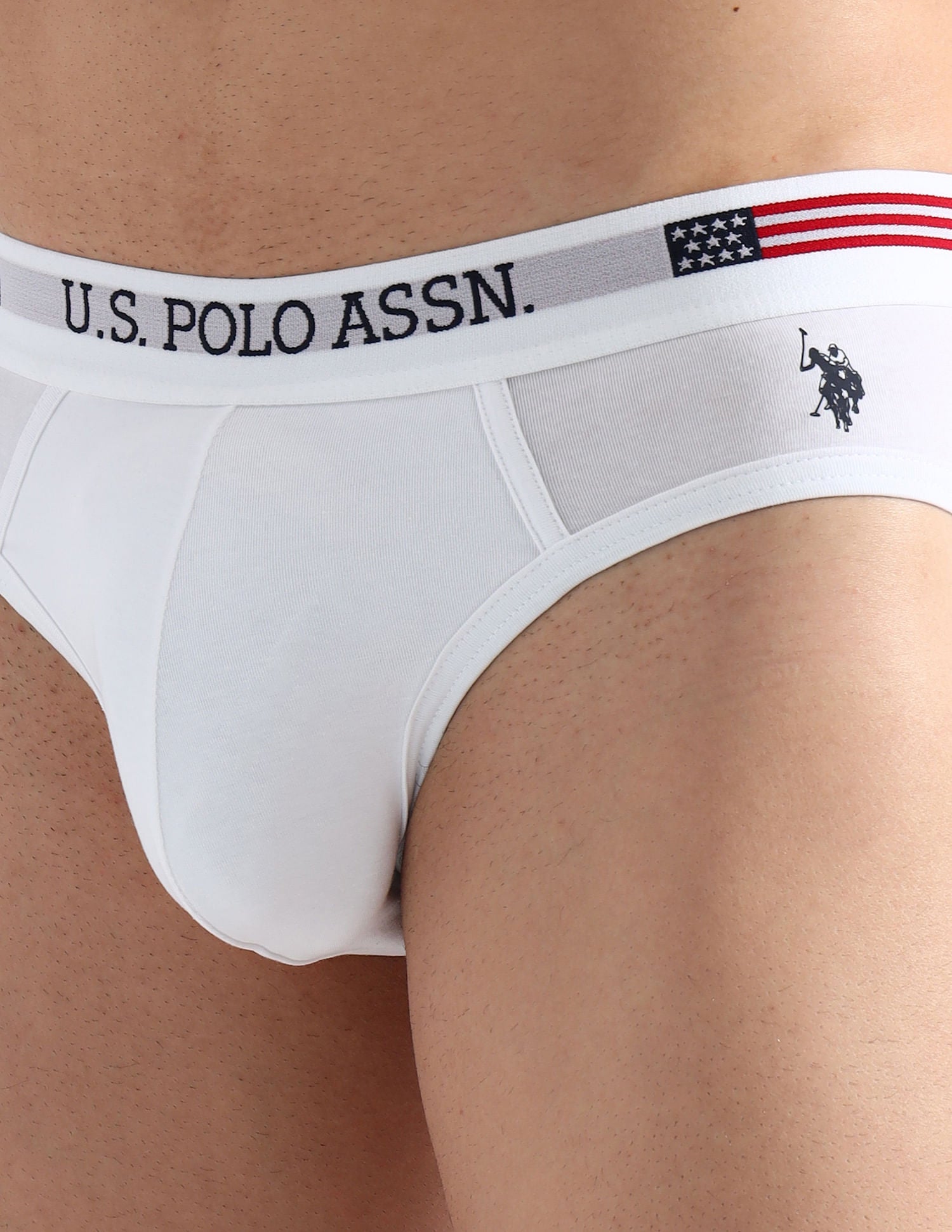 Pack Of 2 Mid-Rise Basic Briefs I650-001-P2 White and White - U.S. POLO ASSN. | Large