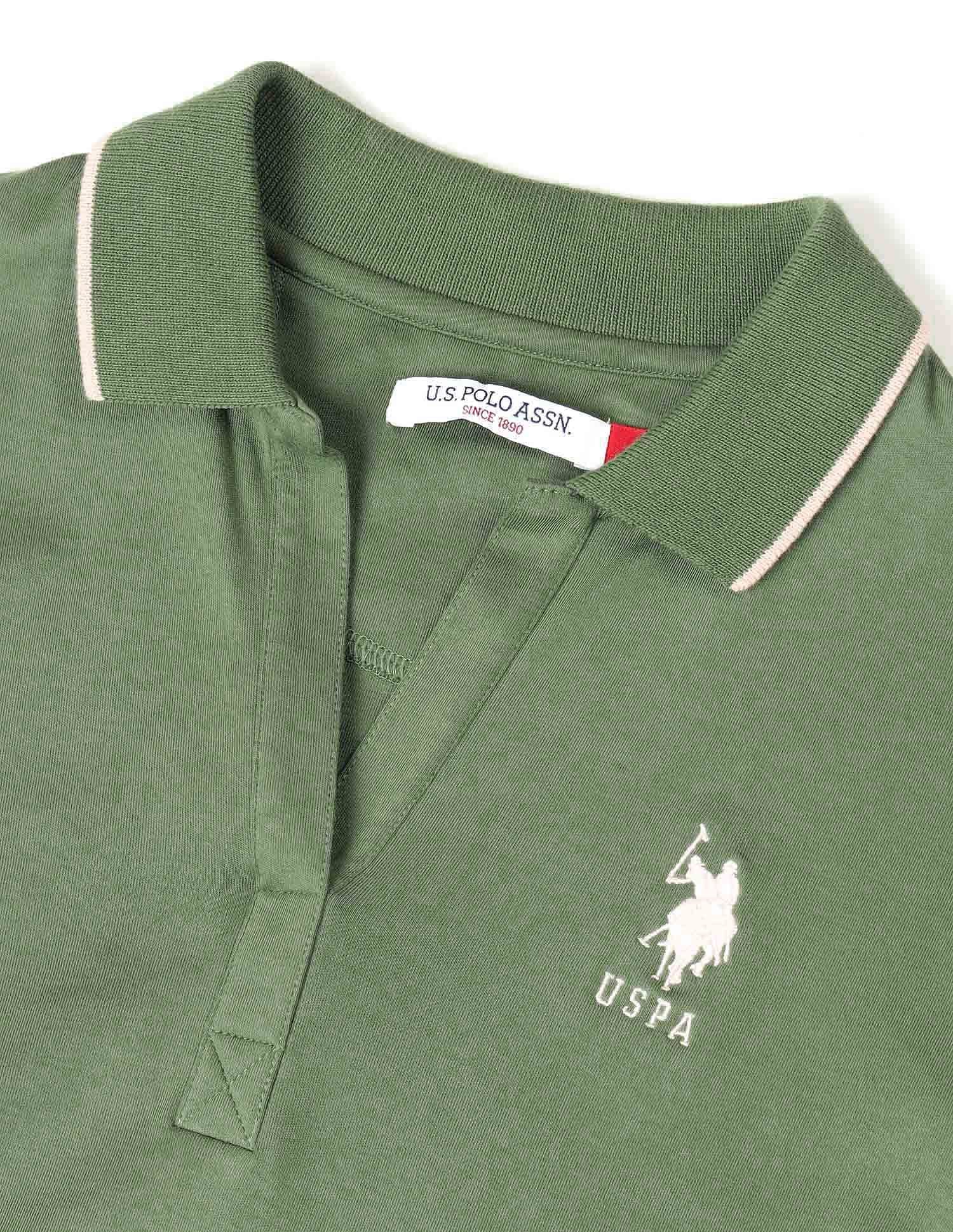 Regular Fit Solid Polo Shirt Green - U.S. POLO ASSN. | Large