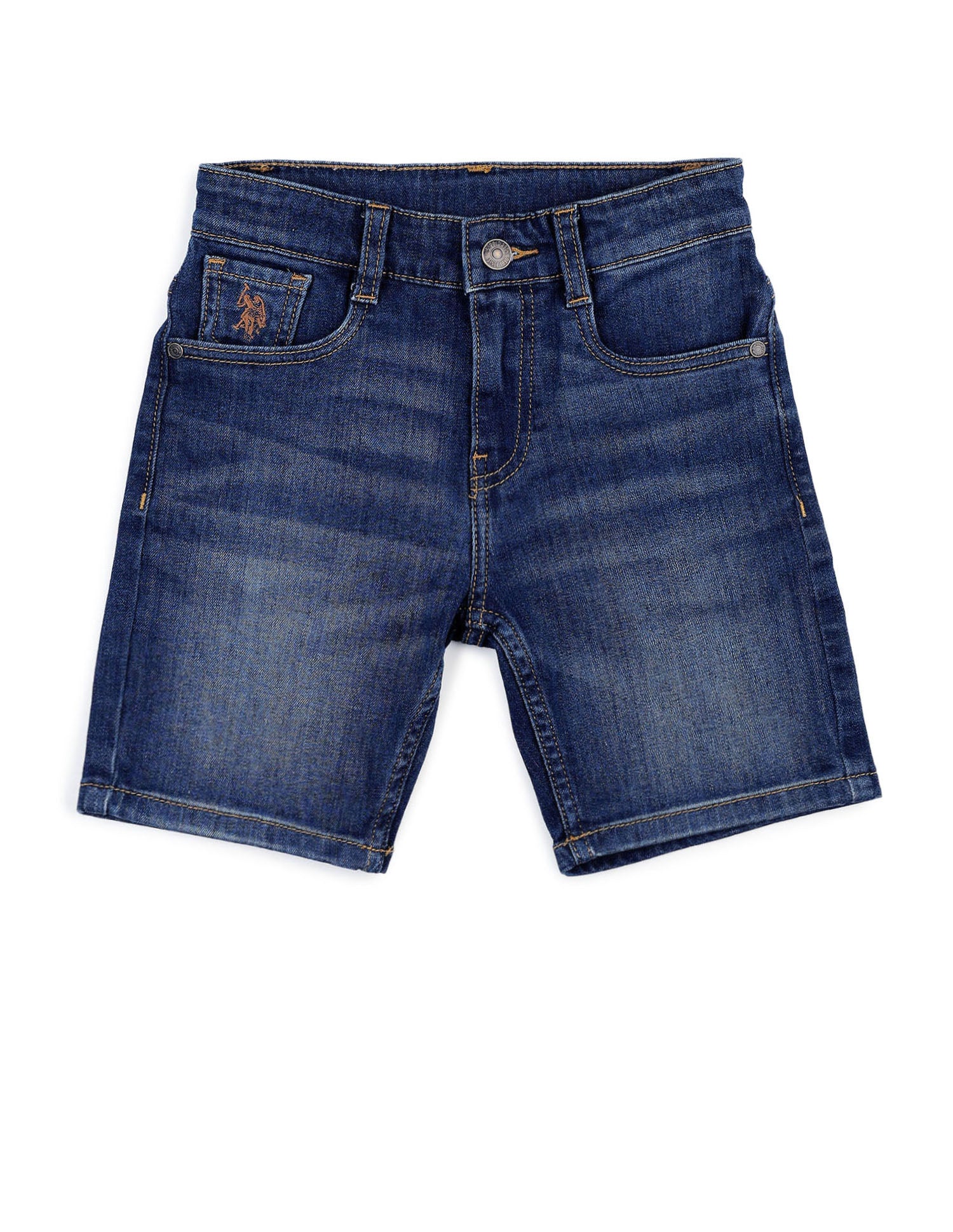Boys Mid Rise Denim Shorts Dark Wash - U.S. POLO ASSN. | Large