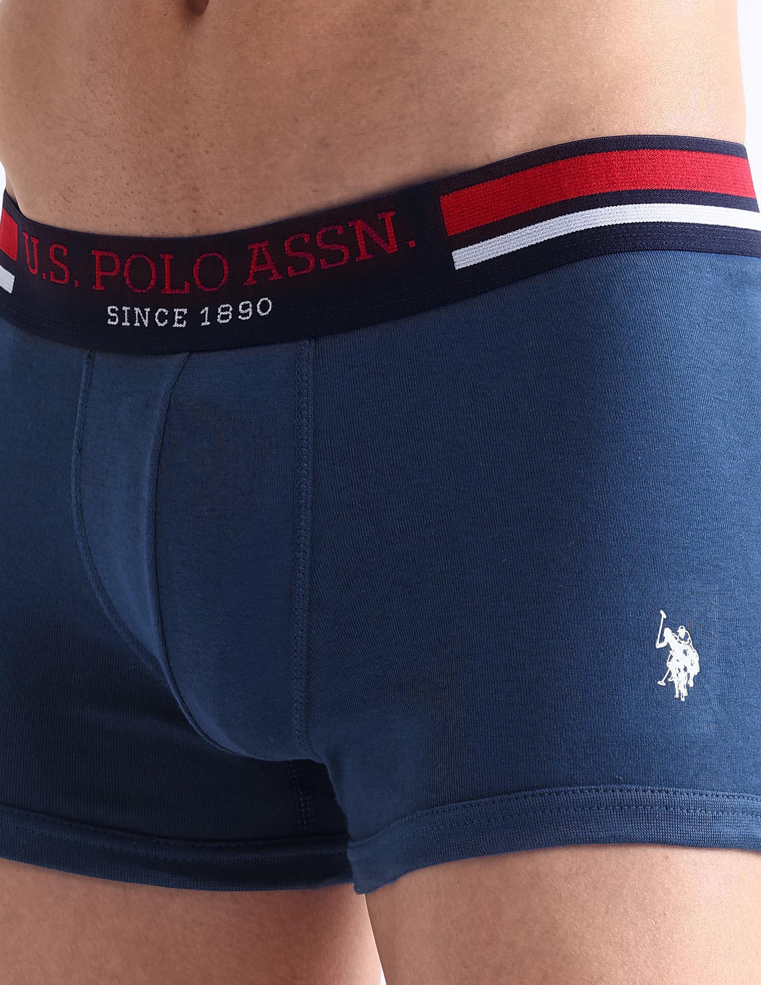 Mid Rise Cotton I641 Trunks - Pack Of 2 Olive and True Blue - U.S. POLO ASSN. | Large