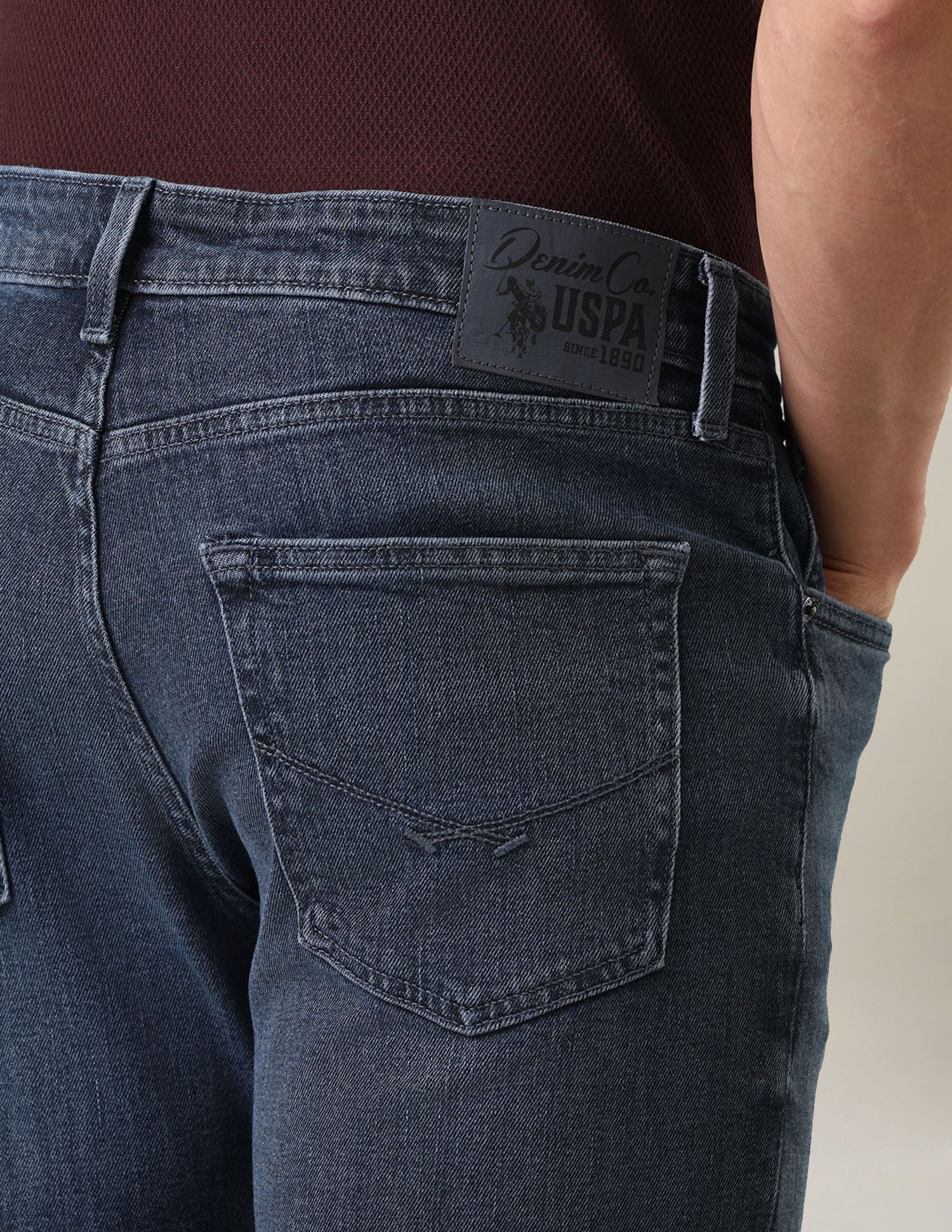 Harold Slim Straight Fit Blue Jeans Dark Blue - U.S. Polo Assn. India | Large