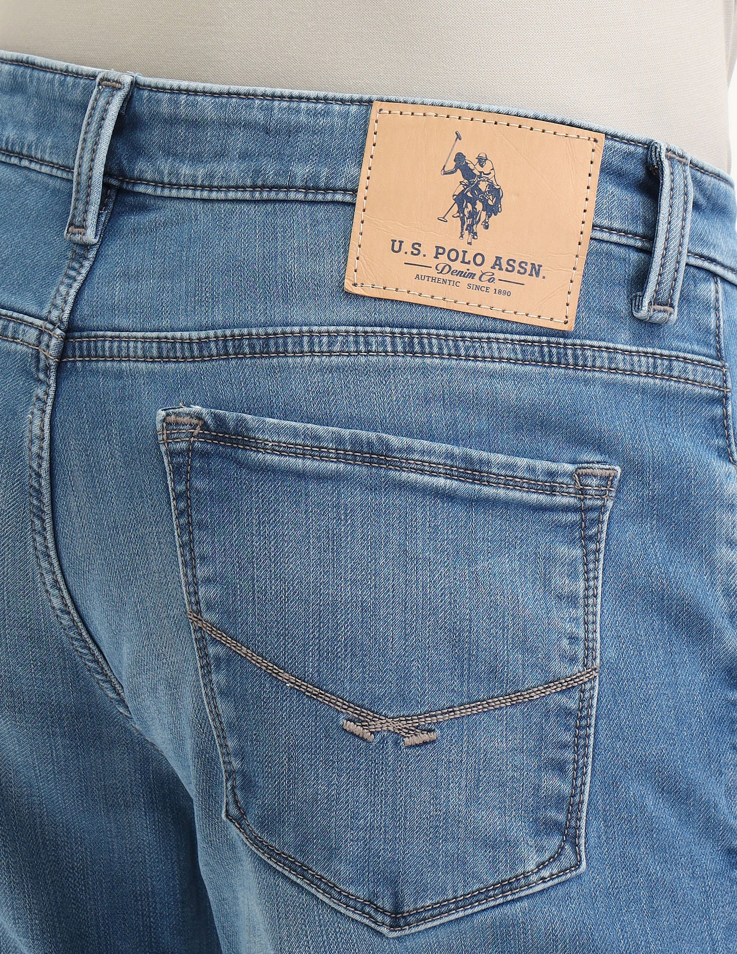 Mid Rise Light Wash Jeans Blue - U.S. POLO ASSN. | Large