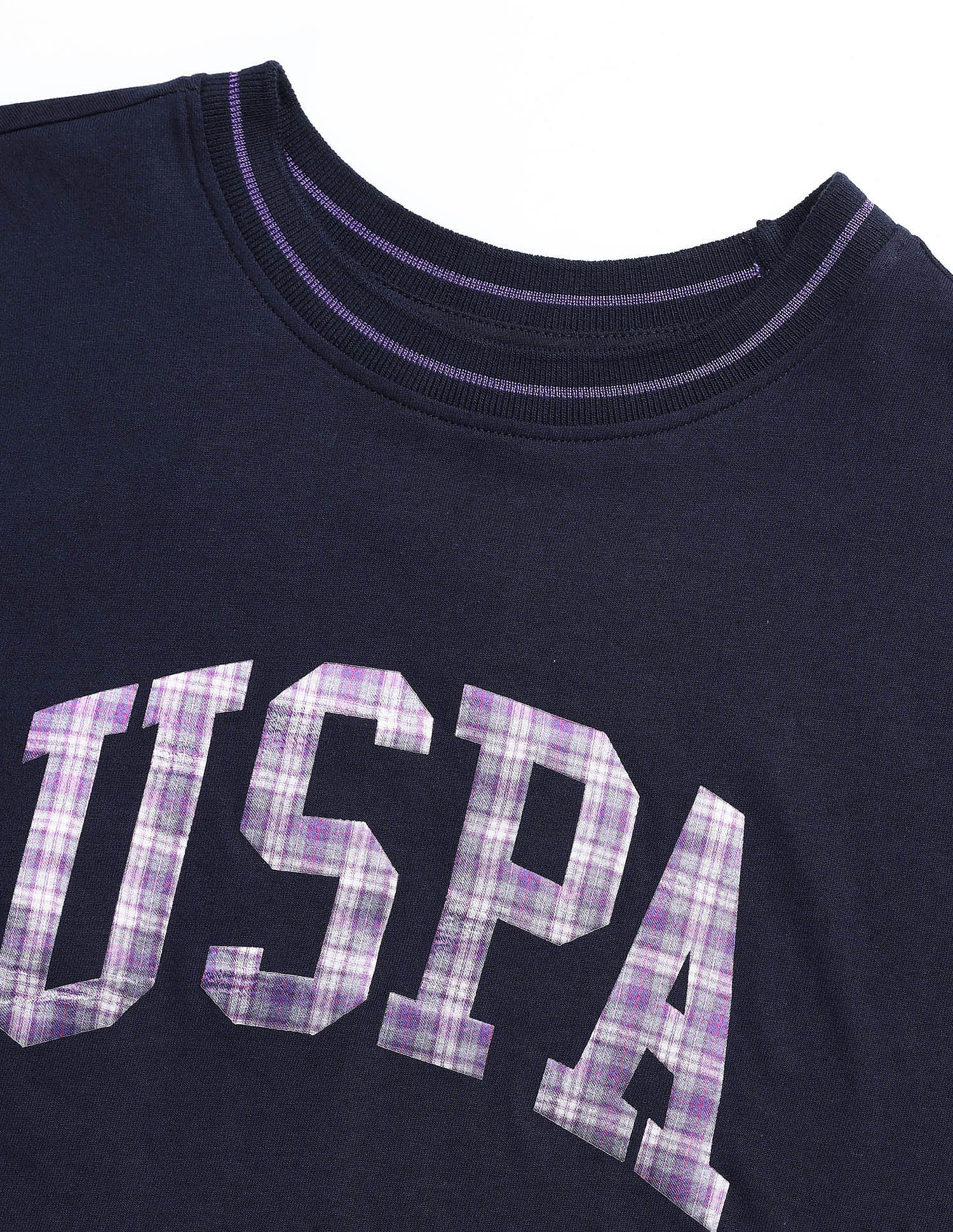 Crew Neck Boxy Fit Tshirt With Patch Embroidery Navy - U.S. POLO ASSN. | Large