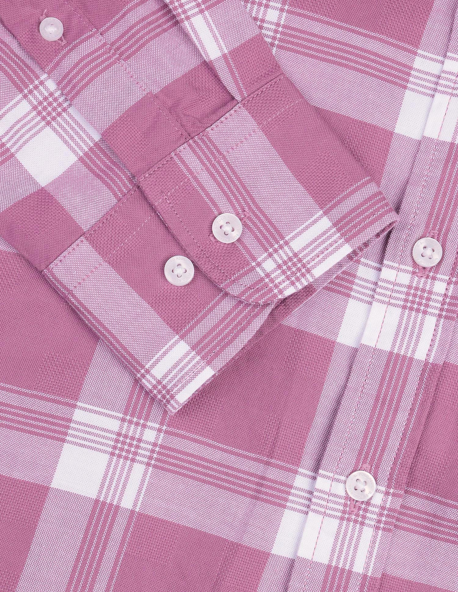 Grid Tattersall Checked Tailored Fit Shirt Pink - U.S. Polo Assn. India | Large