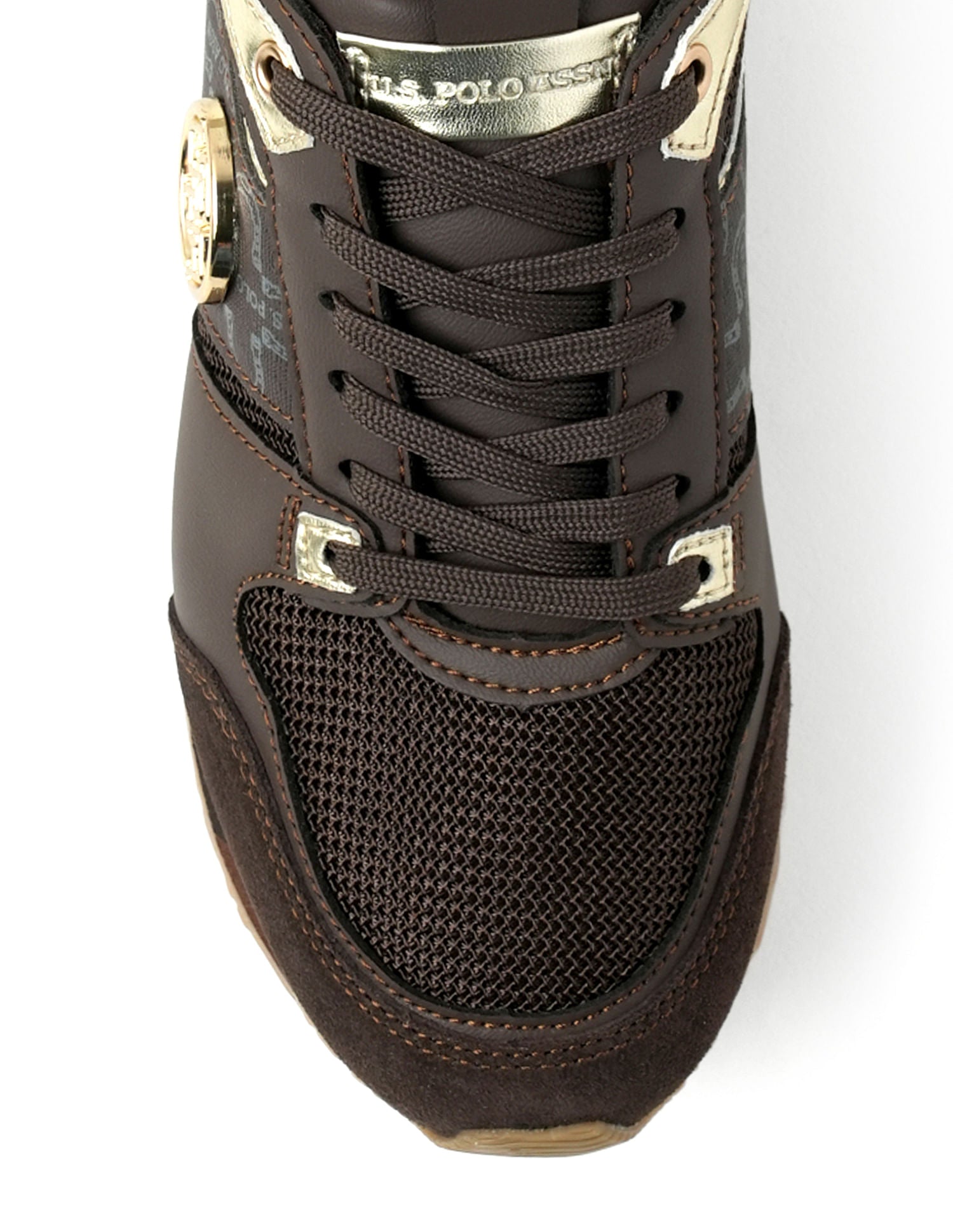 Women Metallic Logo Stella Sneakers Brown - U.S. POLO ASSN. | Large