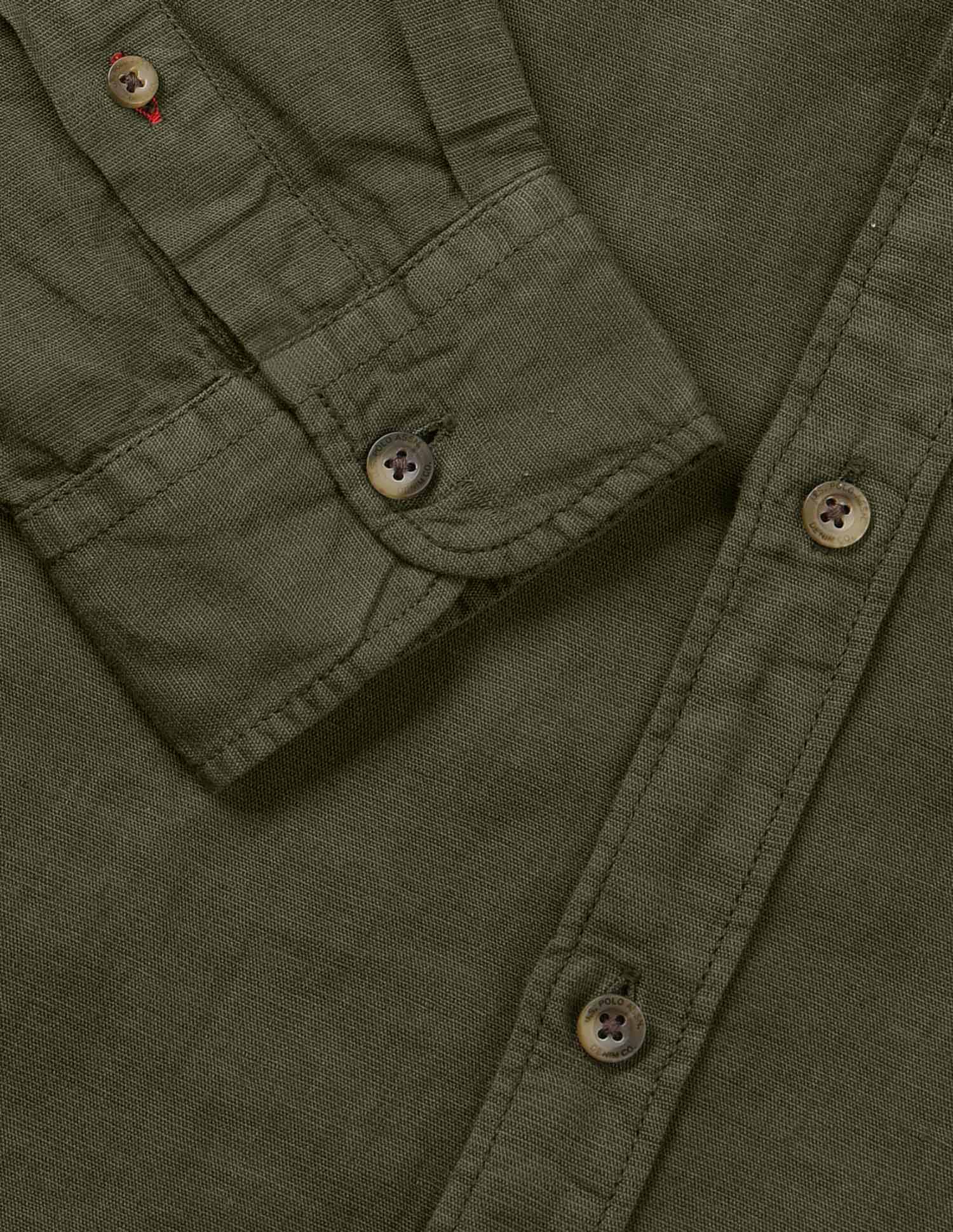 Dyed Linen Shirt Olive - U.S. POLO ASSN. | Large
