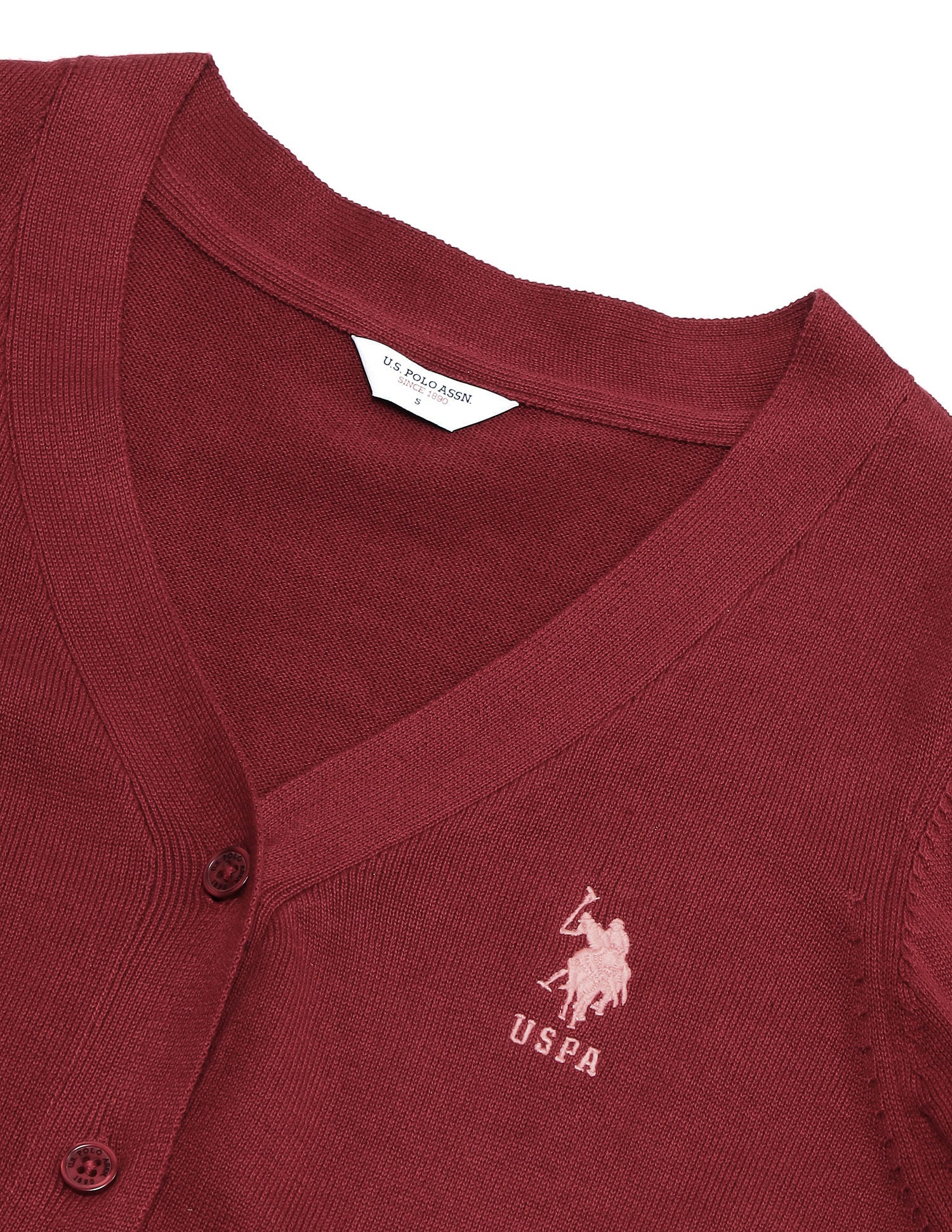 Pure Cotton Regular Fit Cardigan Red - U.S. POLO ASSN. | Large