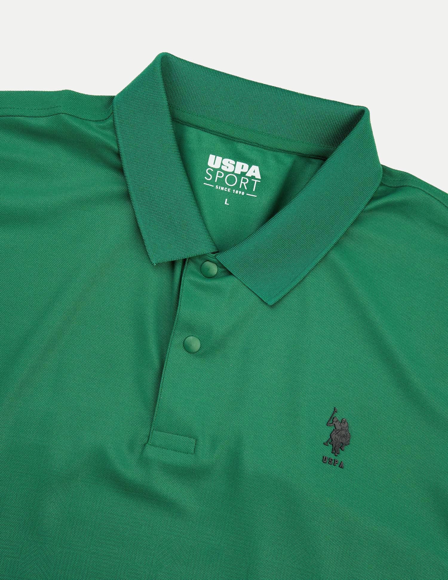 Geometric Printed Regular Fit Active Polo Shirt Green - U.S. Polo Assn. India | Large