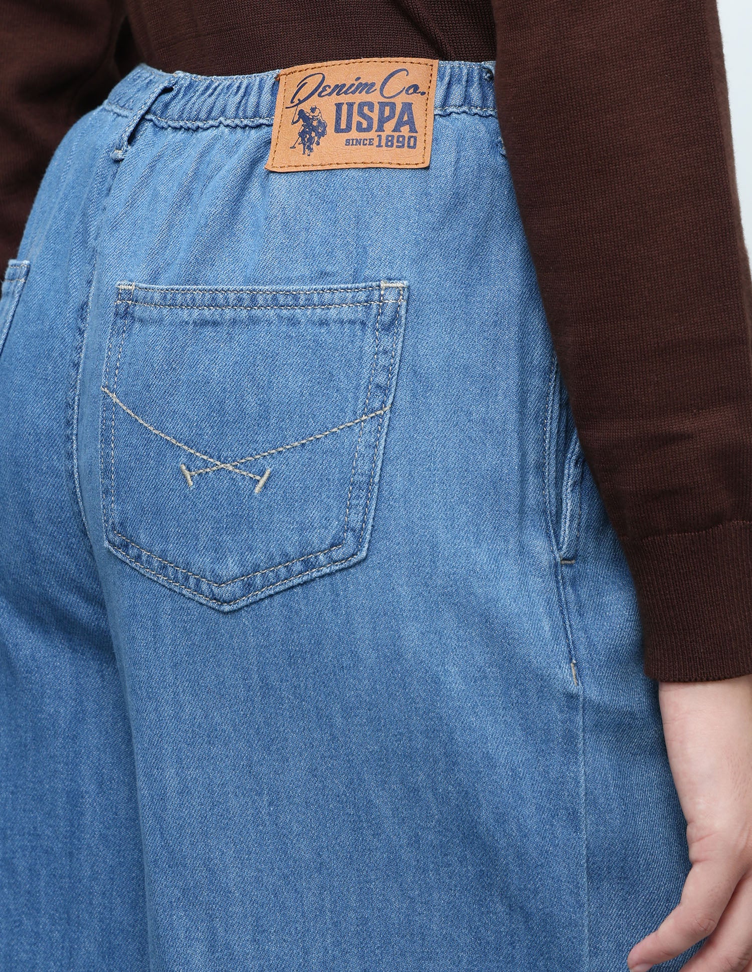Wide Leg Fit Blue Jeans Light Blue - U.S. Polo Assn. India | Large