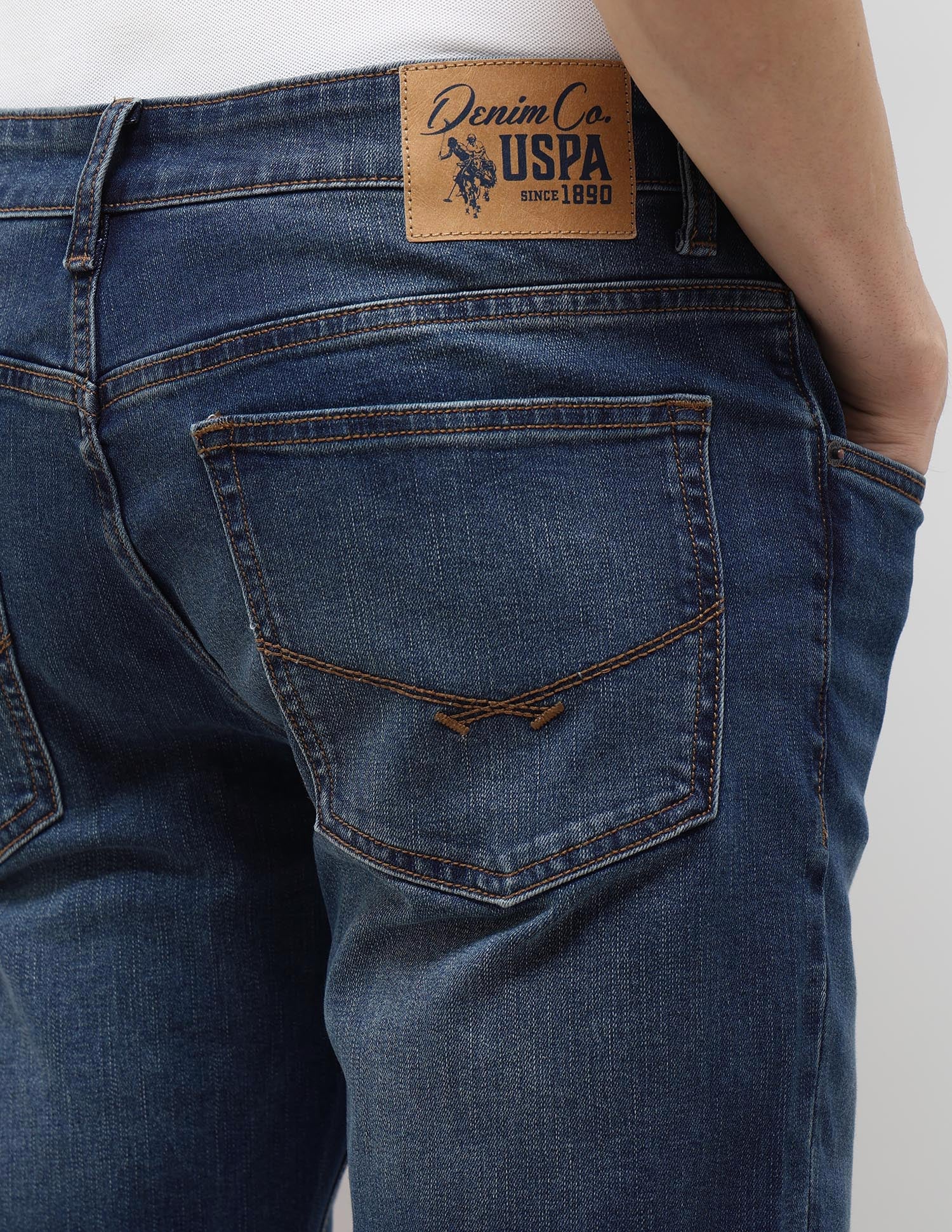 Brandon Slim Tapered Fit Blue Jeans Indigo - U.S. POLO ASSN. | Large