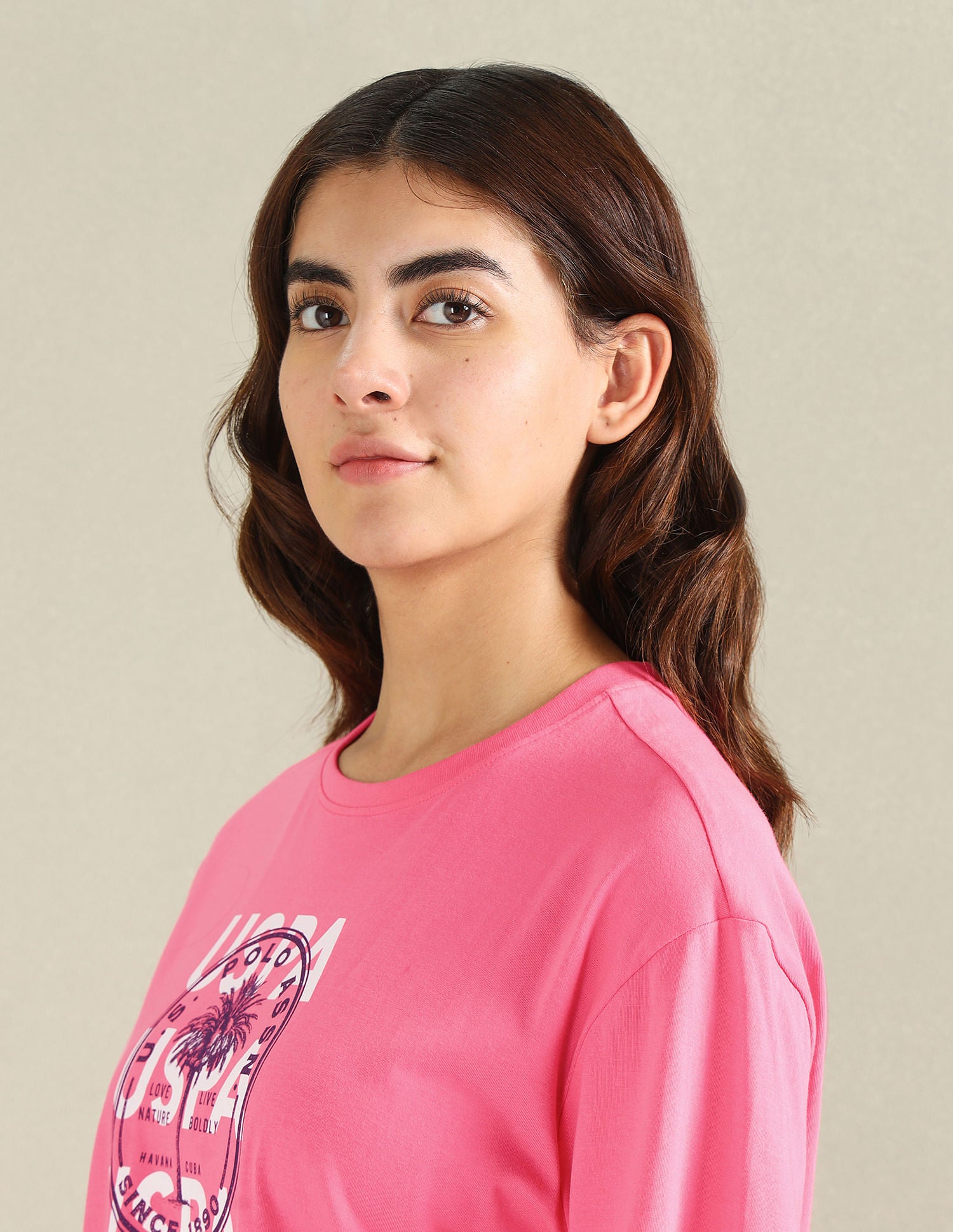 Pure Cotton Boyfriend T-Shirt Pink - U.S. POLO ASSN. | Large