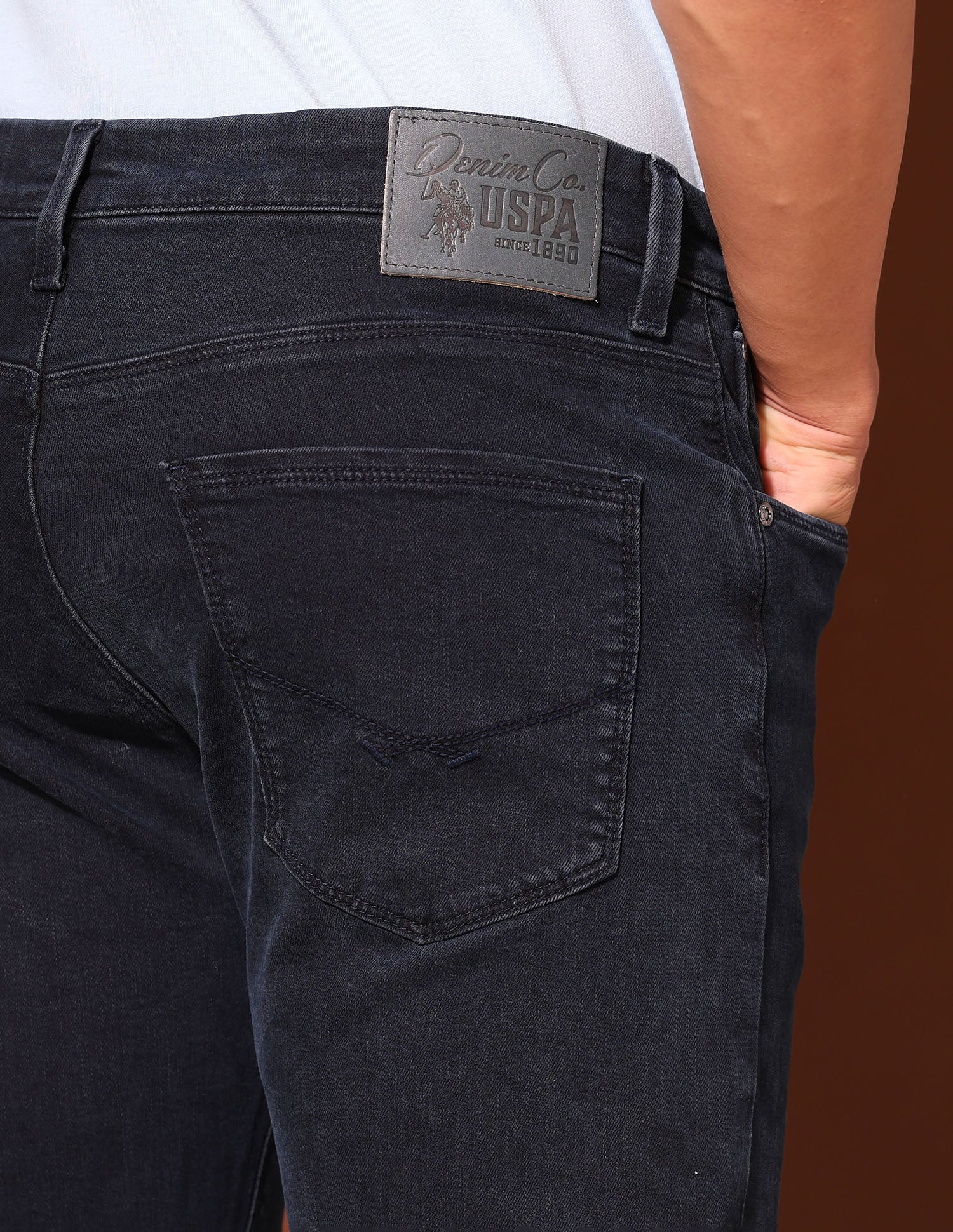 Harold Slim Straight Fit Blue Jeans Dark Wash - U.S. Polo Assn. India | Large