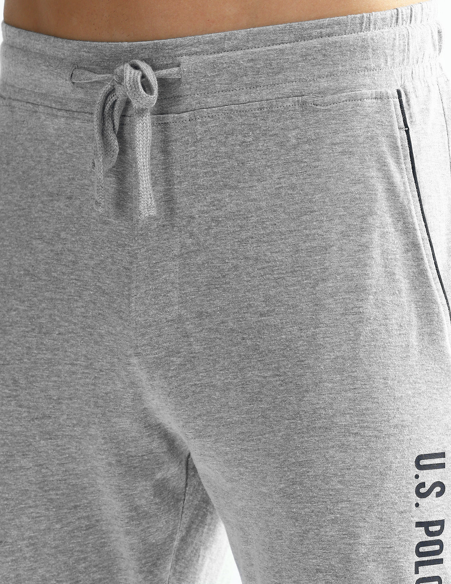 Solid OJ005 Lounge Joggers - Pack Of 1 Grey Melange - U.S. POLO ASSN. | Large